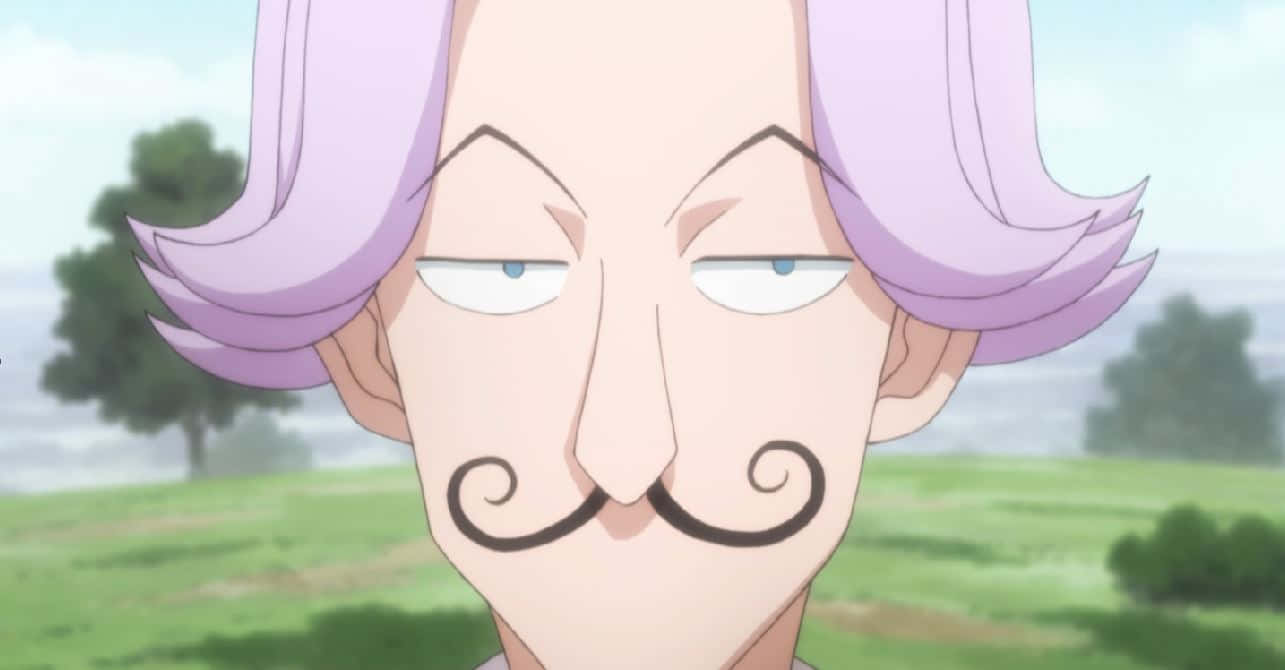 Satotz, lavender hair, curled mustache, HD Desktop Wallpaper