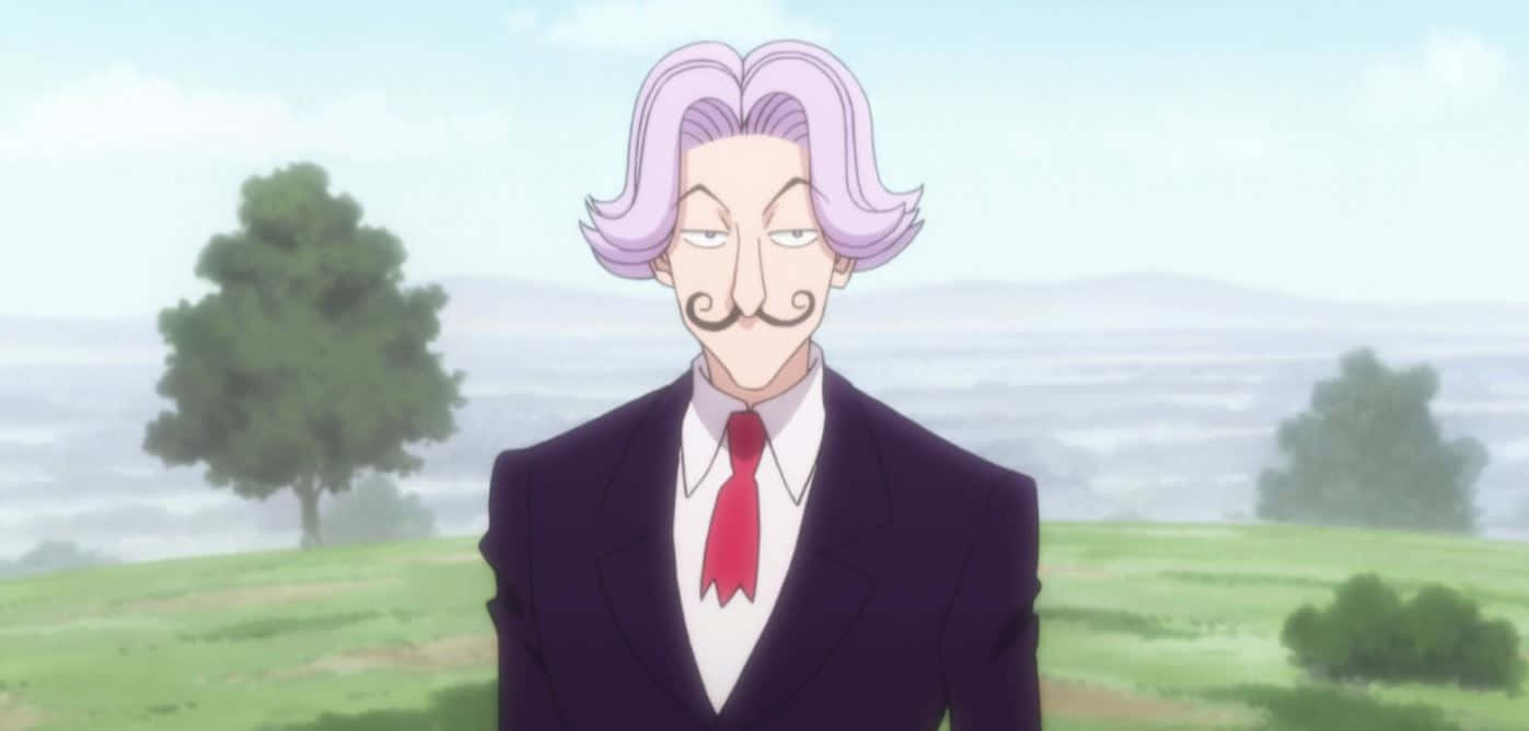 Satotz, purple hair, mustache, HD Desktop Wallpaper