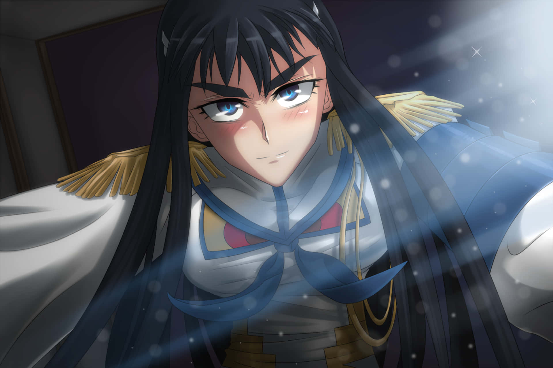 Satsuki Kiryuin, long black hair, blue eyes, Full HD Desktop Wallpaper