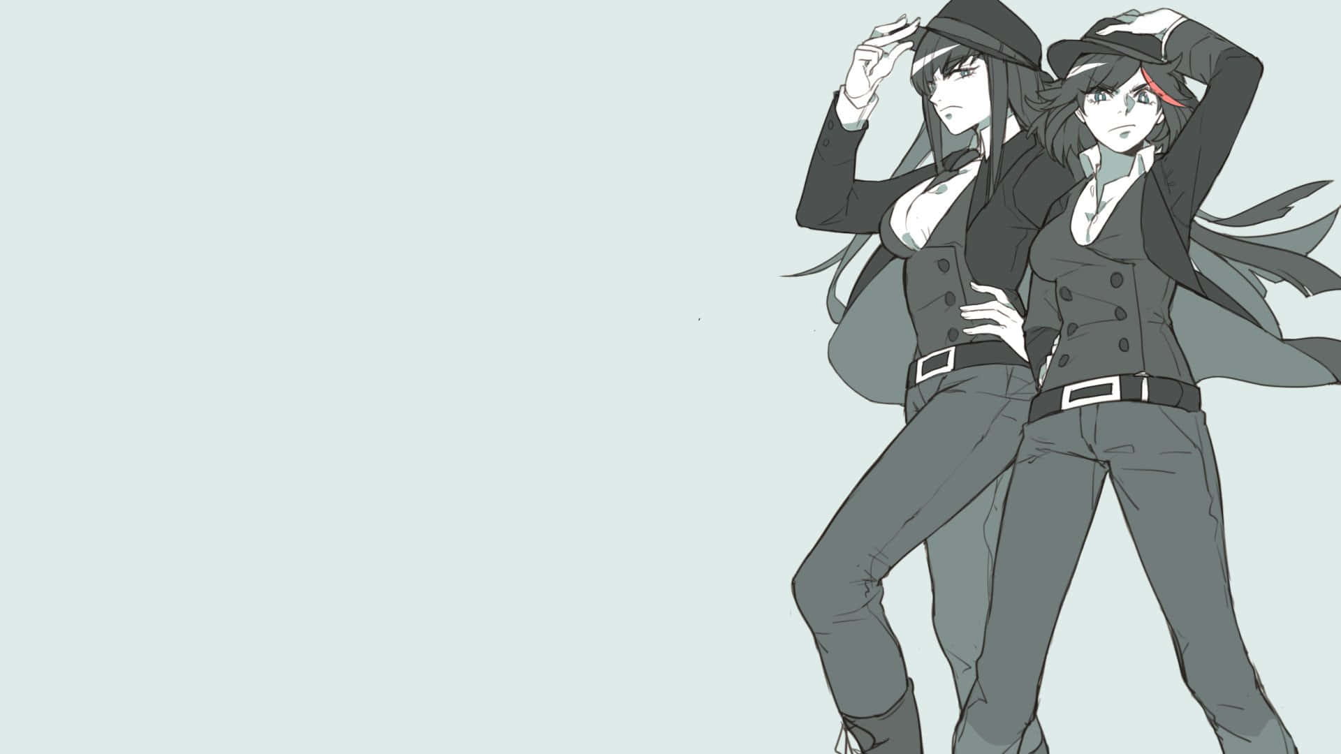 Satsuki Kiryuin, dark outfits, hats, Full HD Desktop Wallpaper