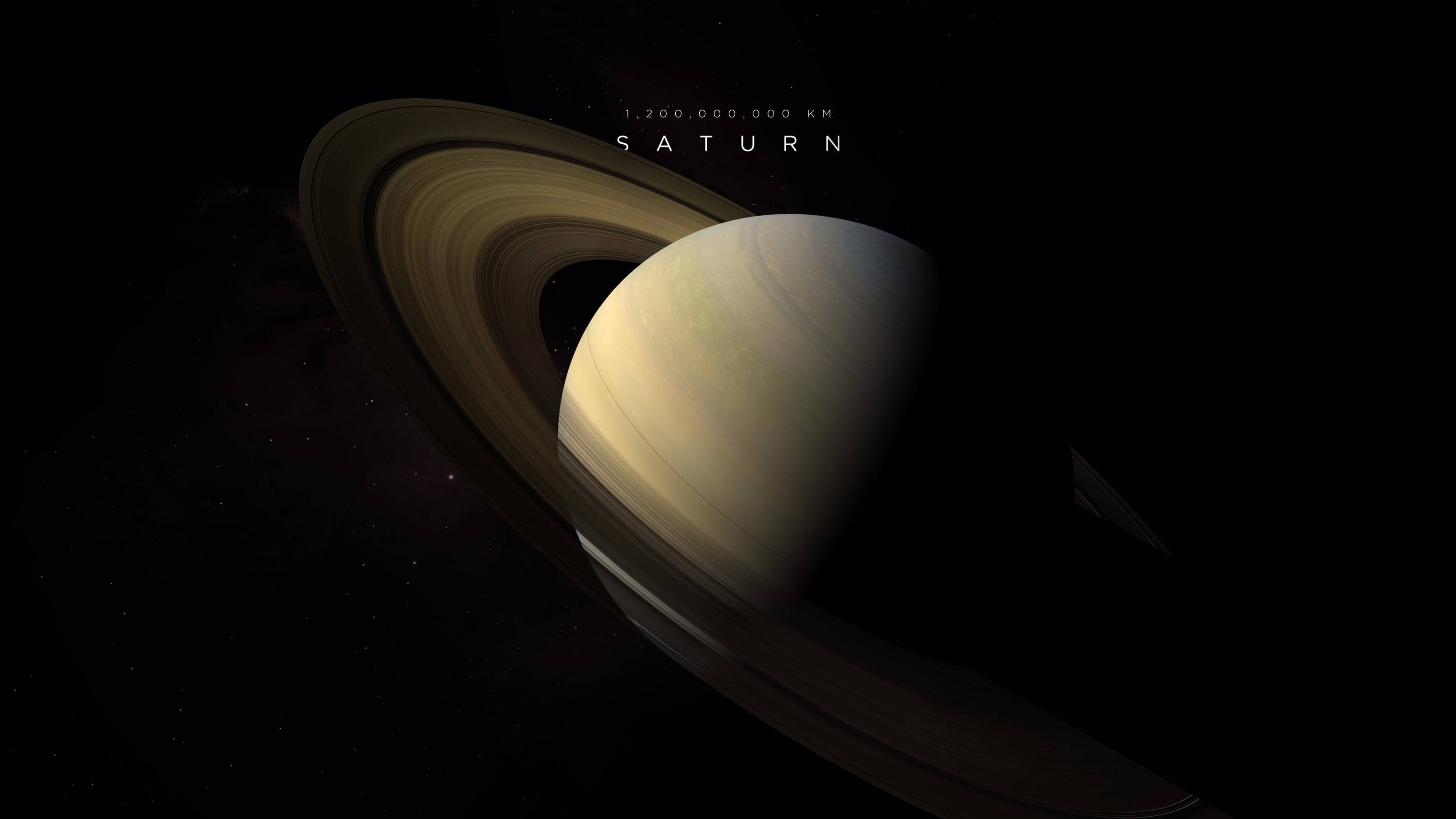 Saturn, rings, starly void, 2K Desktop Wallpaper