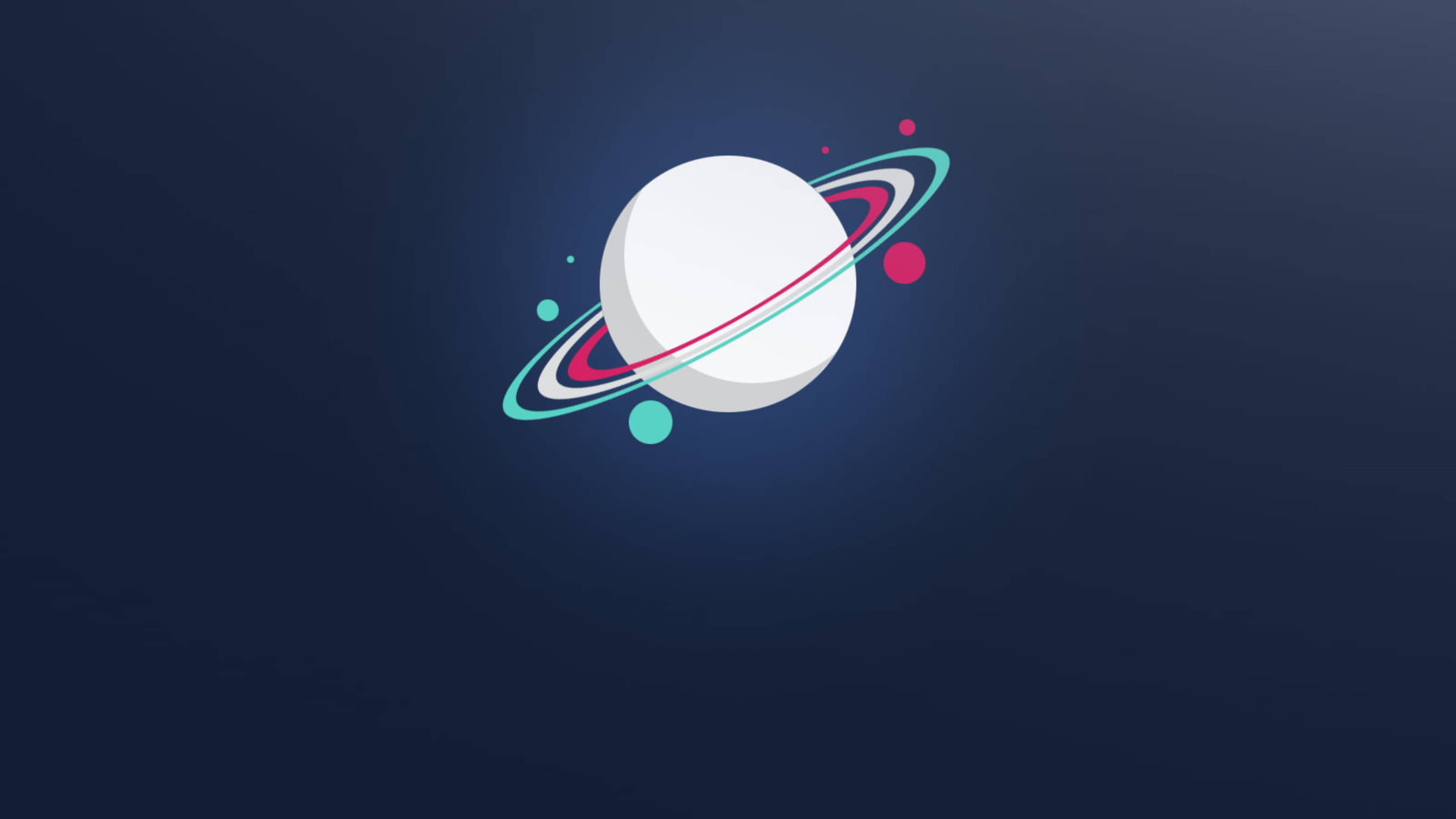 Saturn, white planet, colorful rings, 4K Desktop Wallpaper