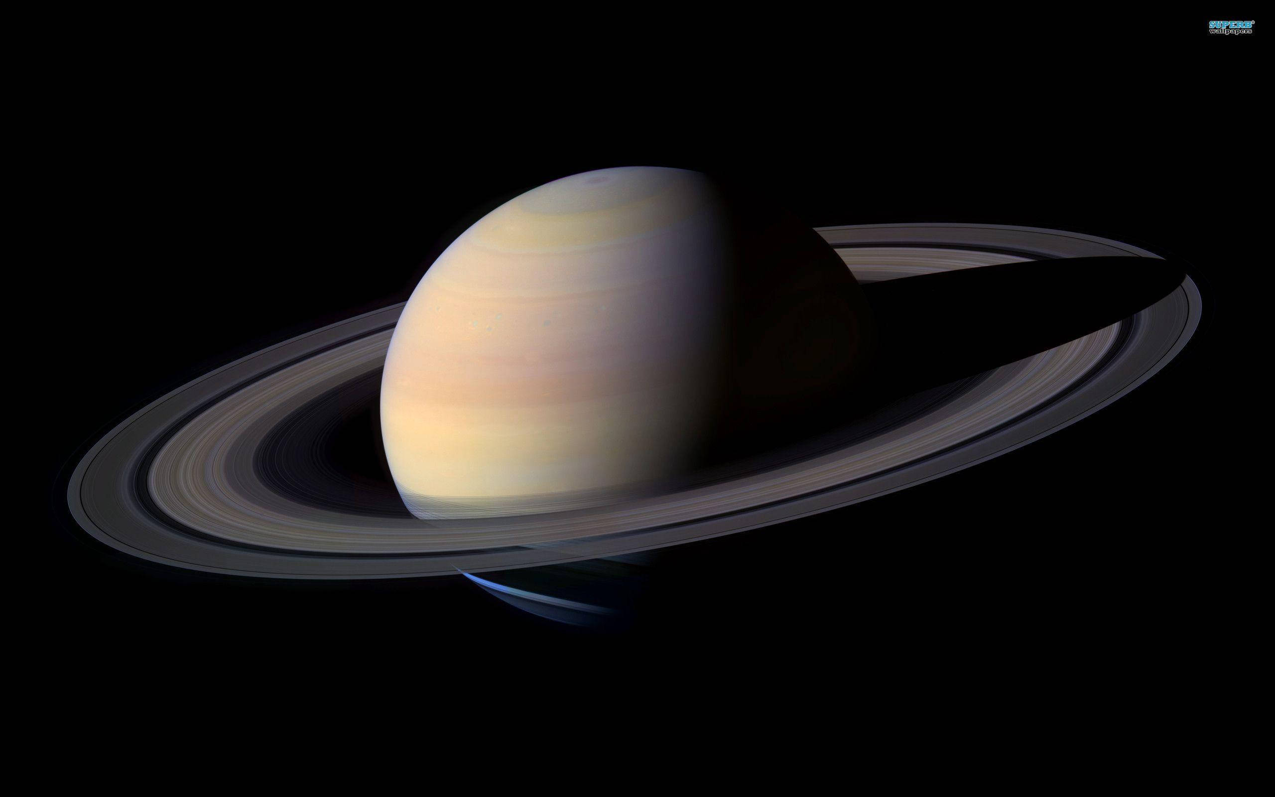 Saturn, dark space, void, 2K Desktop Wallpaper