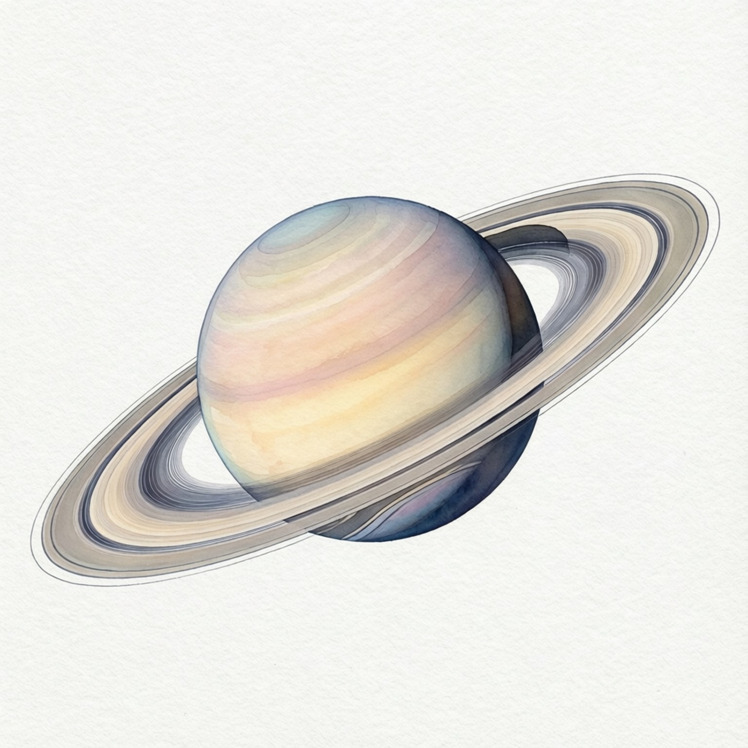 Saturn, soft pastel bands, detailed rings, HD Desktop Wallpaper
