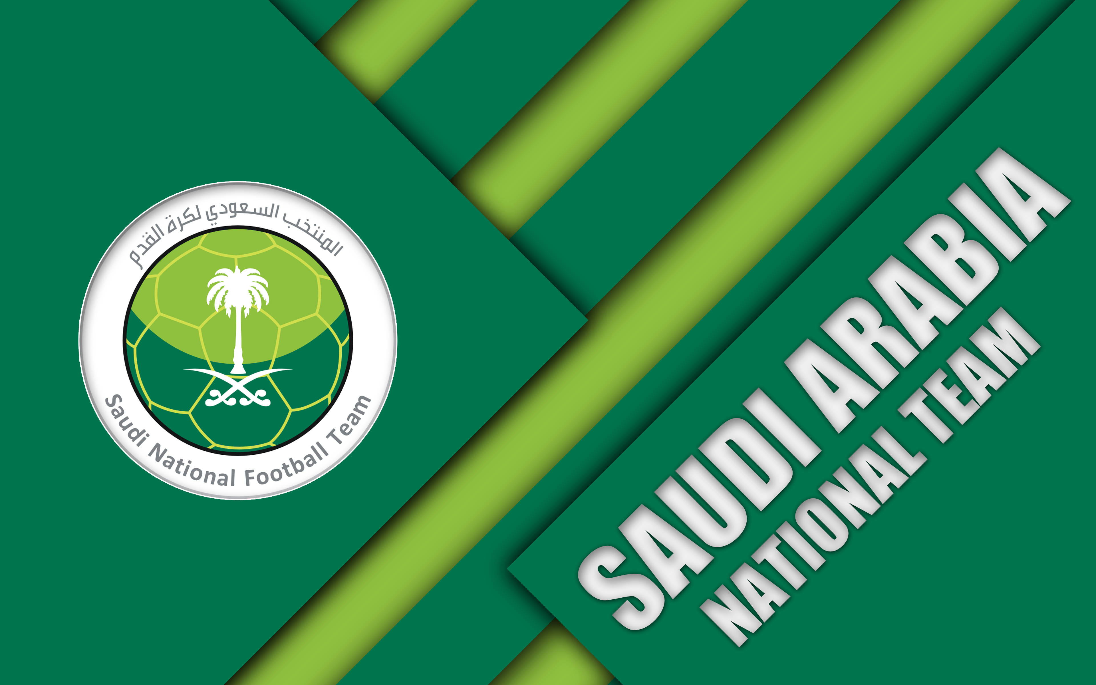 Saudi Arabia National Football Team, logo, green, 4K Desktop Wallpaper