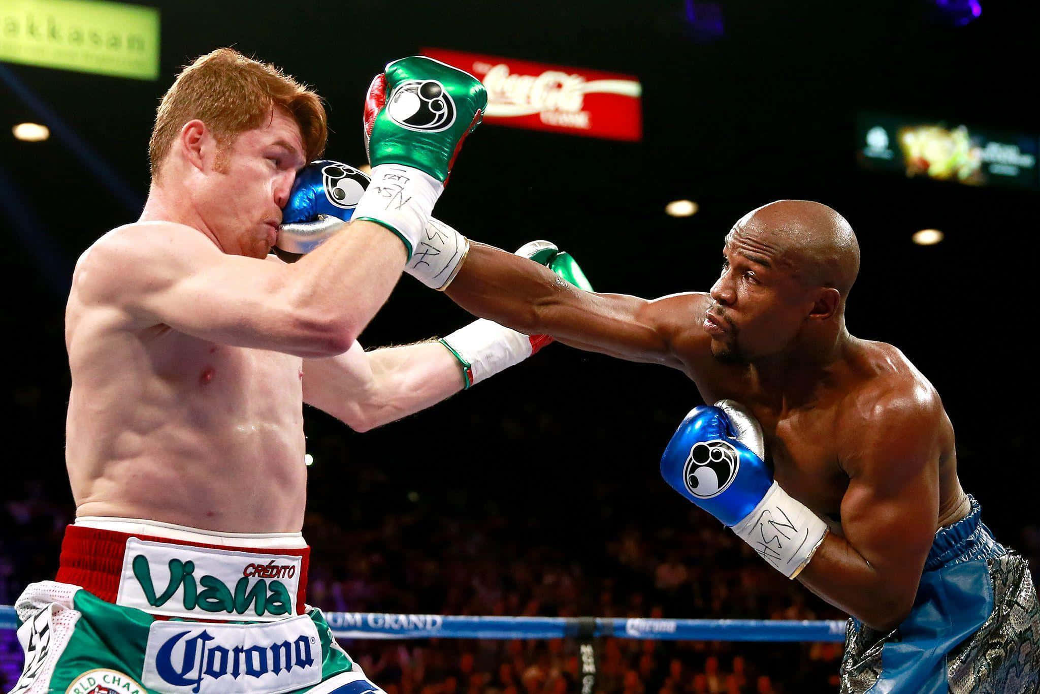 Saul Canelo Alvarez, ring fight, bright arena lights, Full HD Desktop Wallpaper