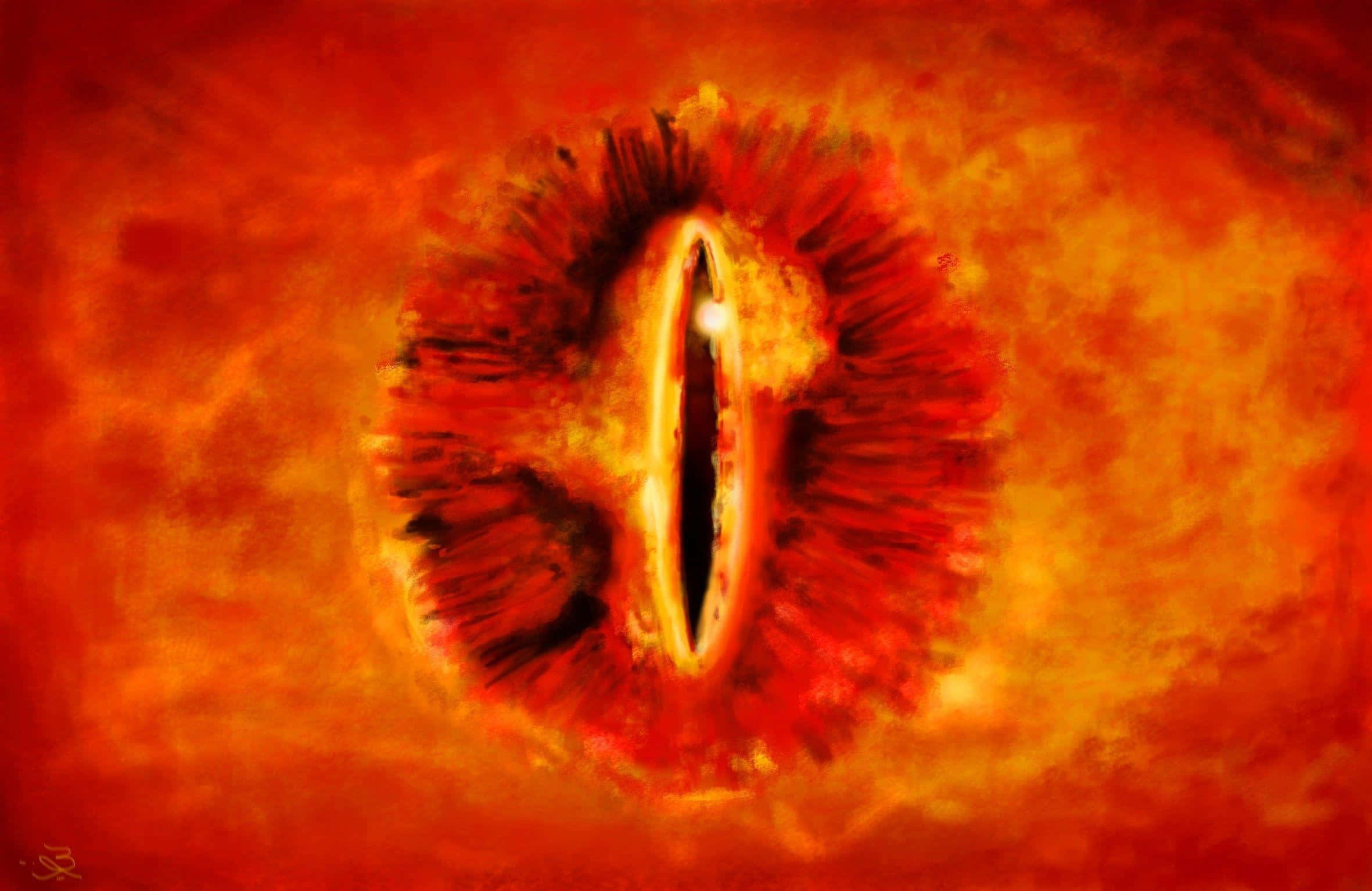 Sauron, Shadow of War, fiery glowing eye, Full HD Desktop Wallpaper