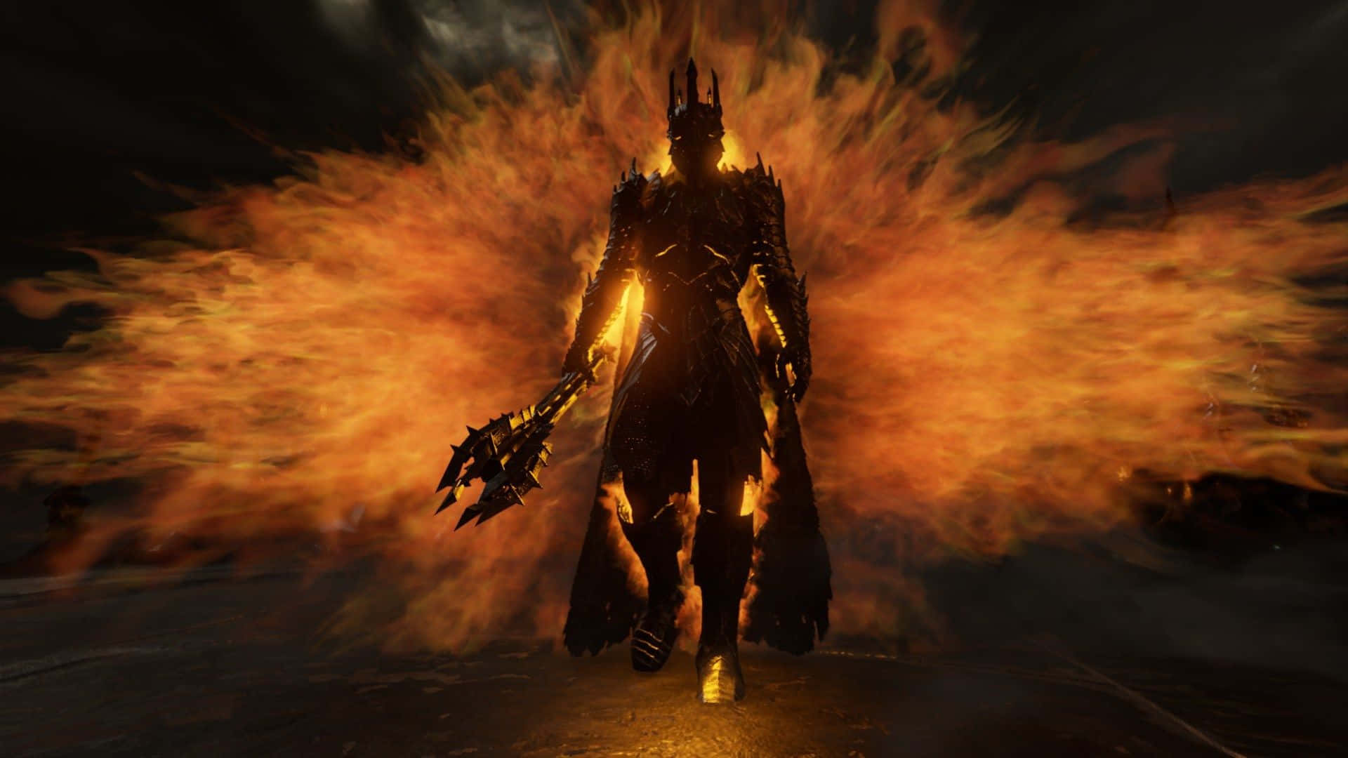 Sauron, Shadow of War, spiked mace, Full HD Desktop Wallpaper