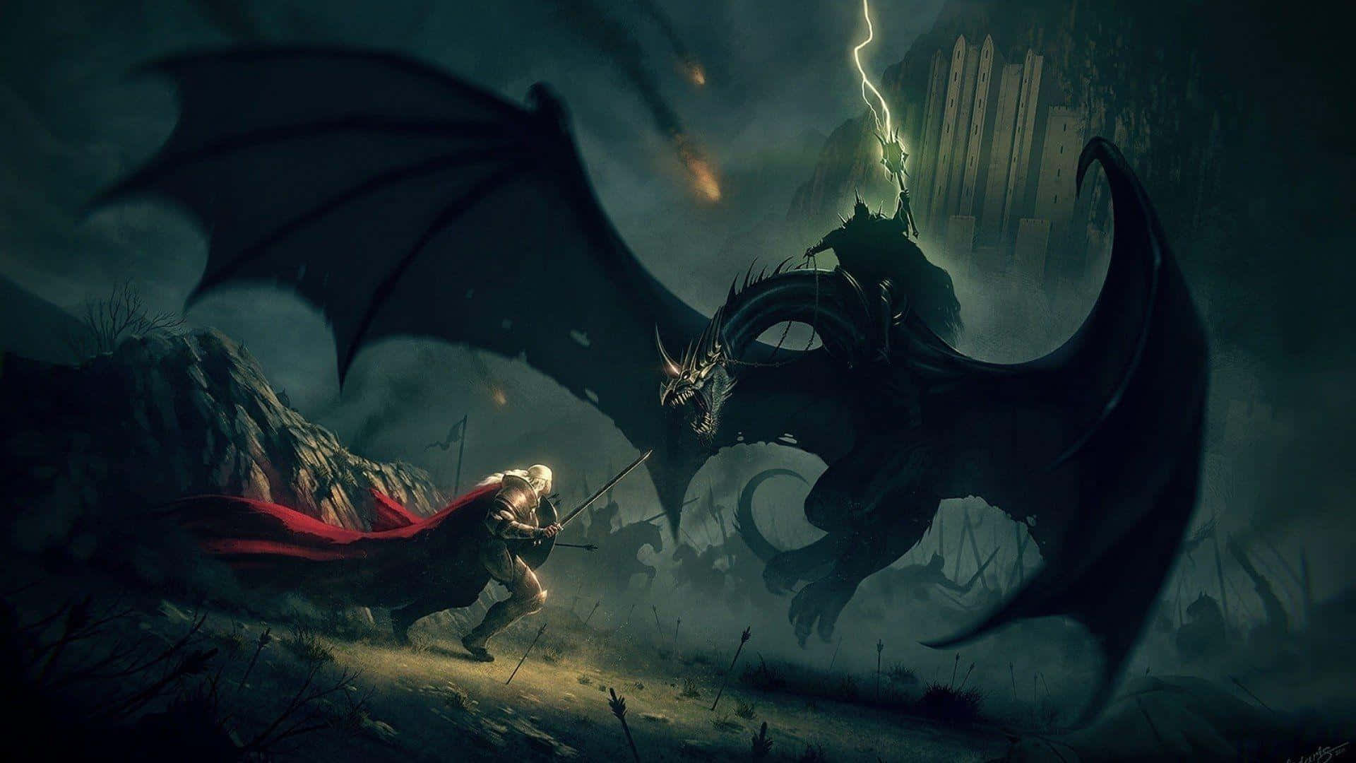 Sauron, Shadow of War, red cape, Full HD Desktop Wallpaper