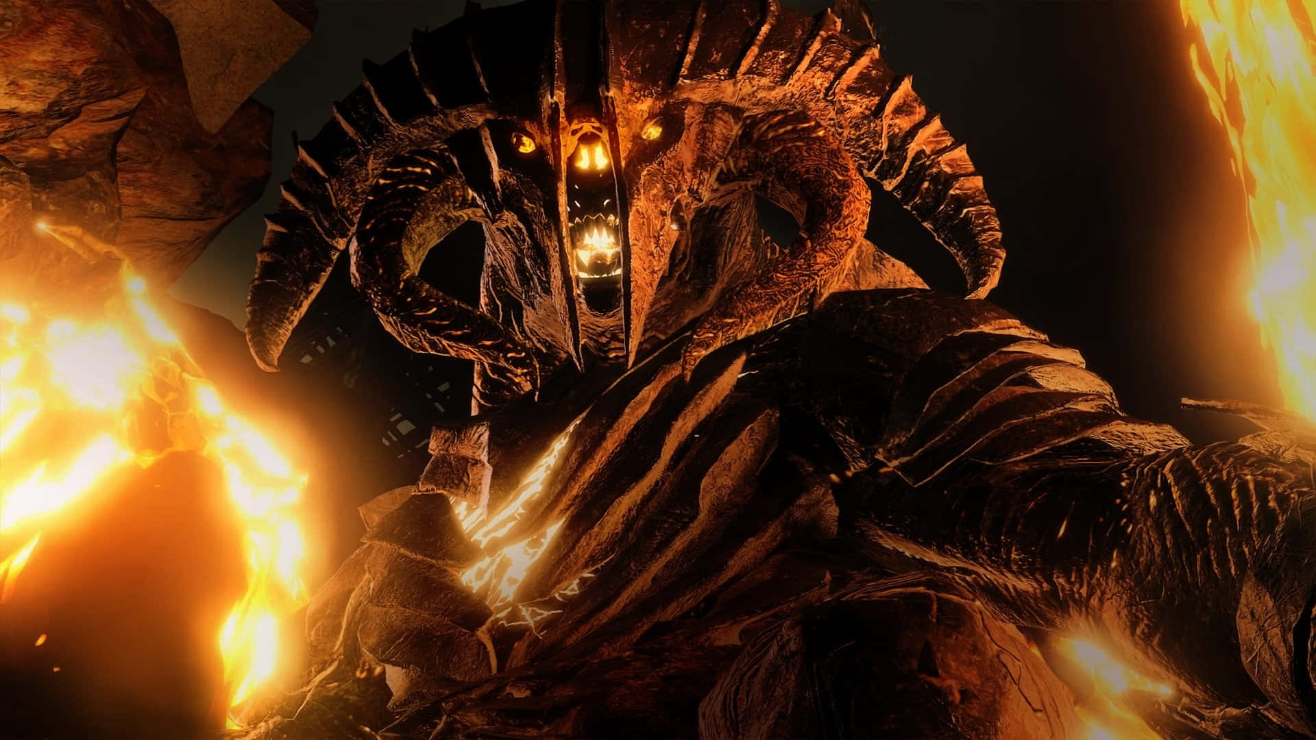 Sauron, Shadow of War, glowing eyes, Full HD Desktop Wallpaper