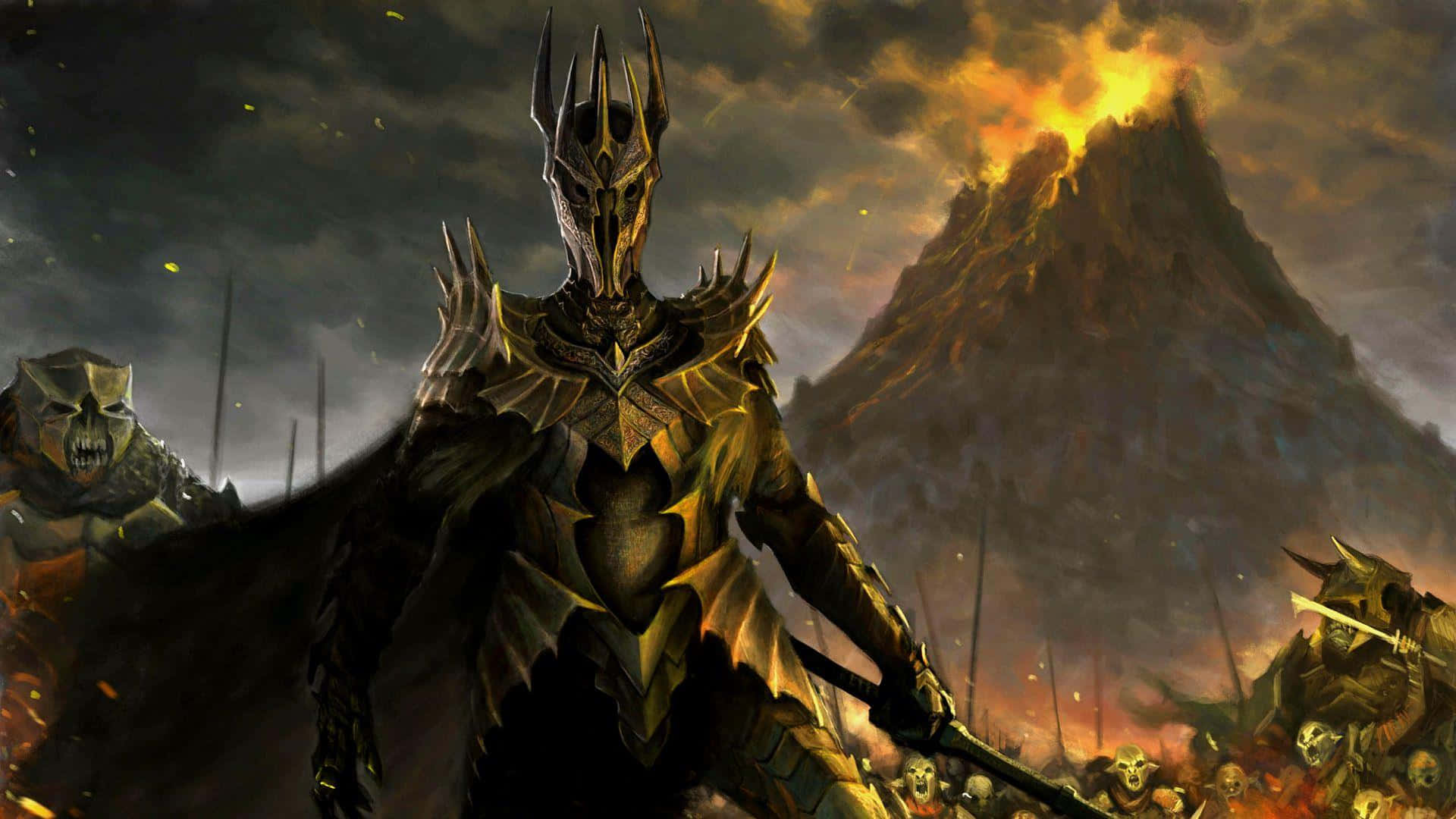 Sauron, Shadow of War, spiked helmet, Full HD Desktop Wallpaper