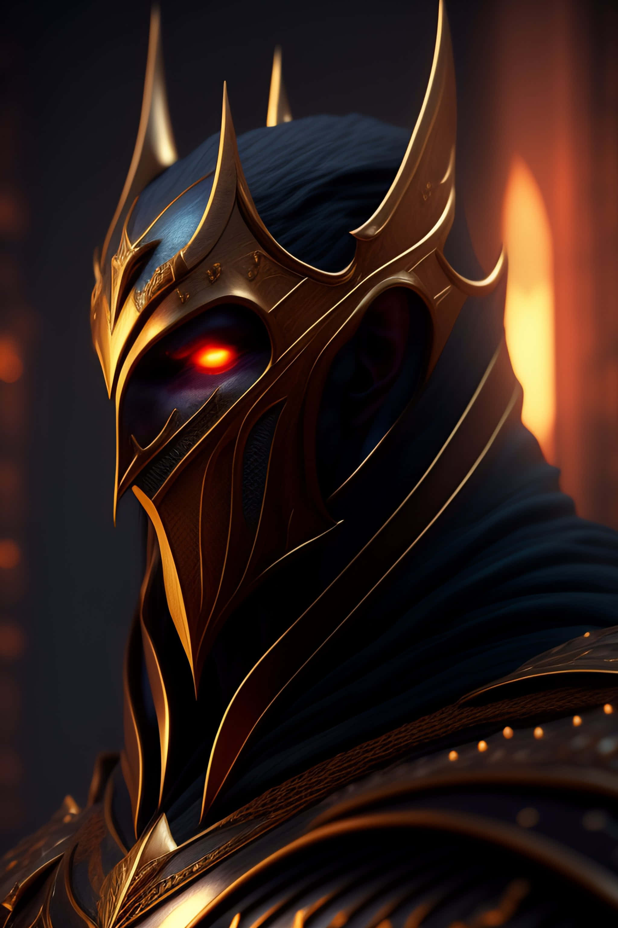 Sauron, armor, glowing red eyes, 2K Phone Wallpaper