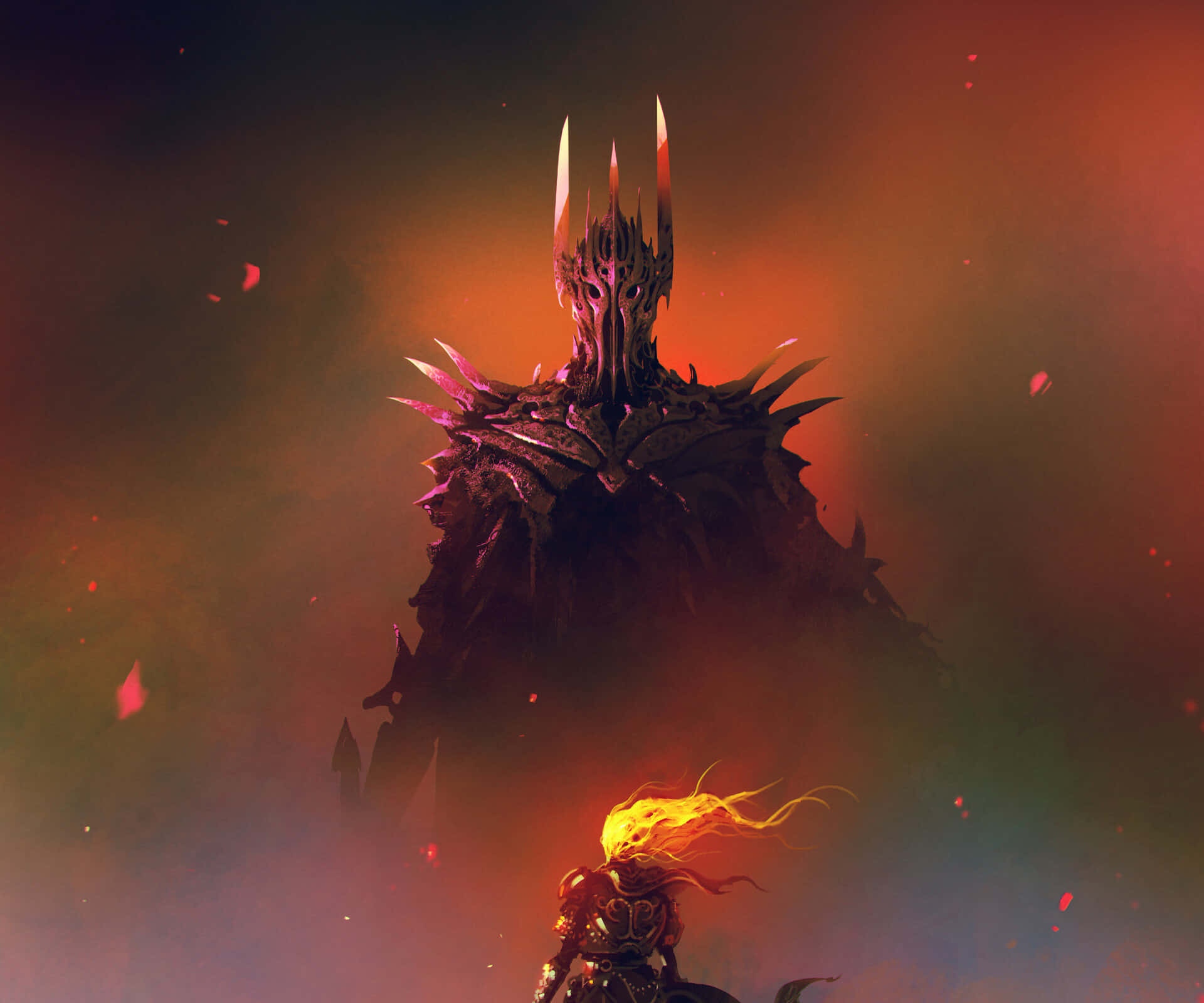 Sauron, the Dark Lord, fiery hair, Full HD Desktop Wallpaper