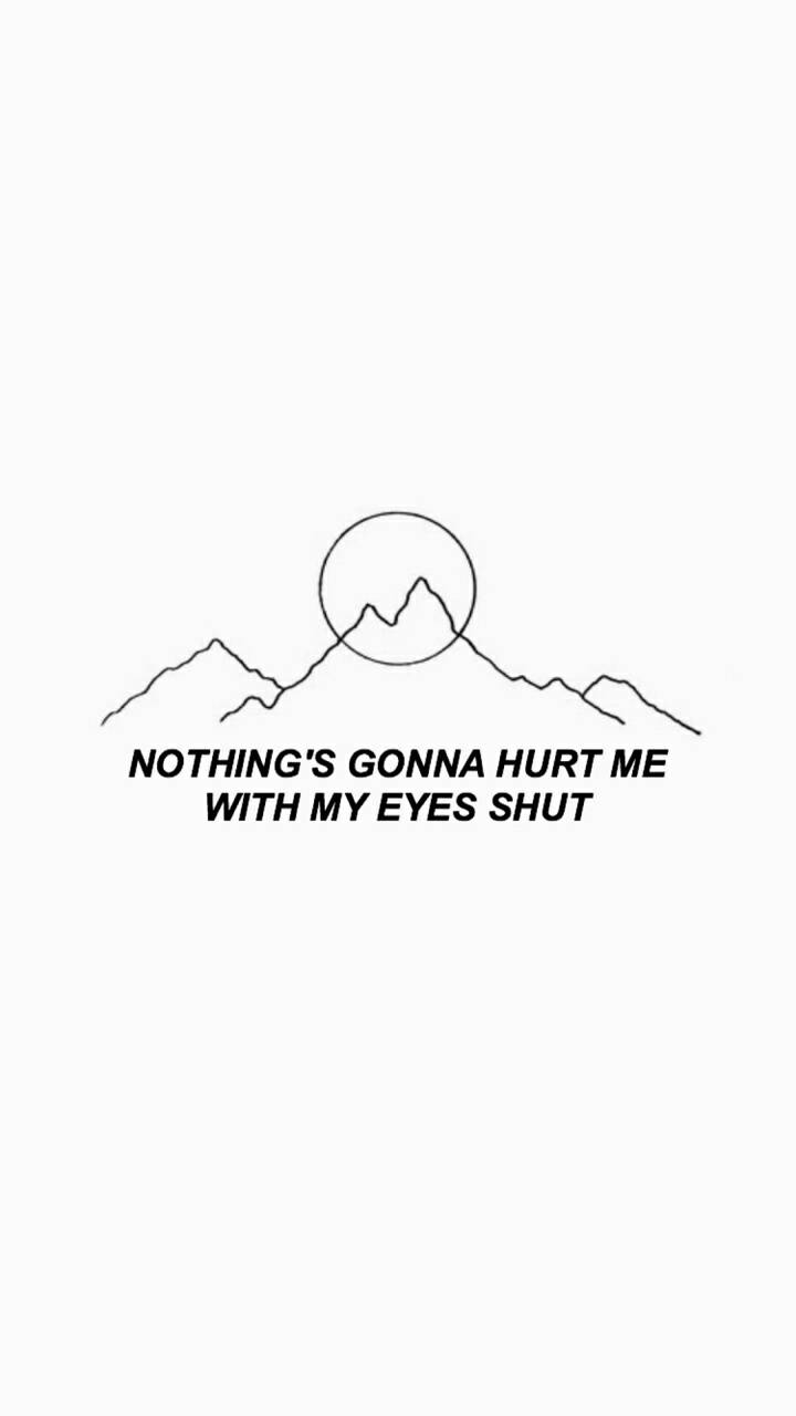 Nothing's Gonna Hurt Me, black line drawing, mountains, HD Phone Wallpaper
