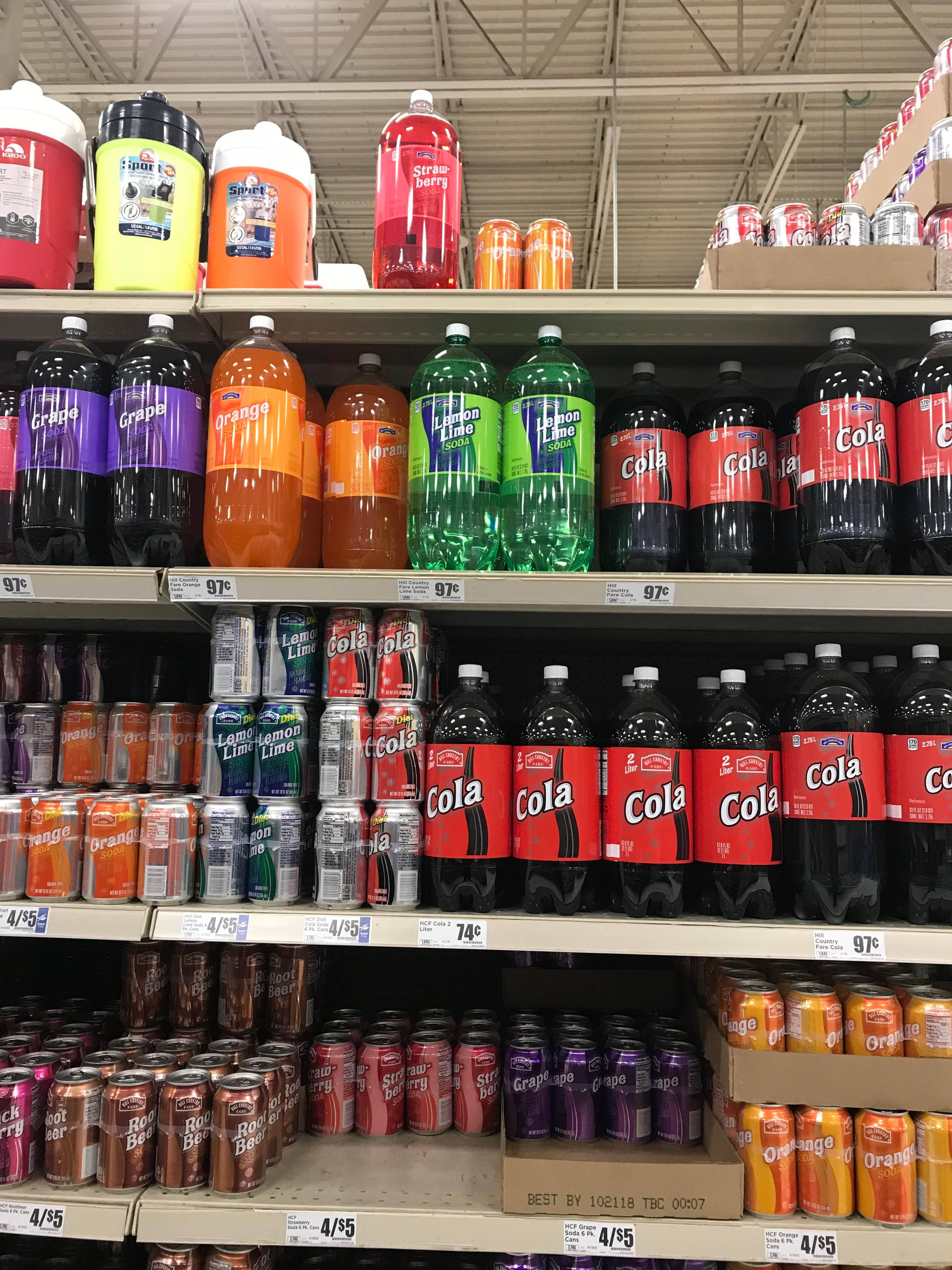 Save A Lot, carbonated drinks, grocery store aisle, 4K Phone Wallpaper