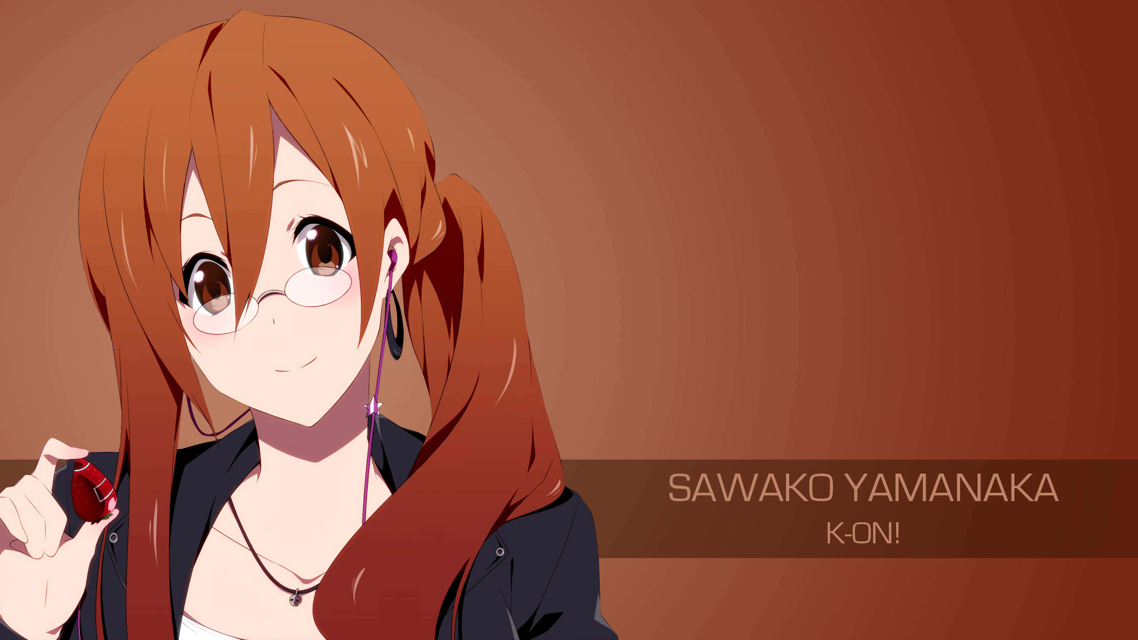 Sawako Yamanaka, orange pigtails, glasses, 4K Desktop Wallpaper