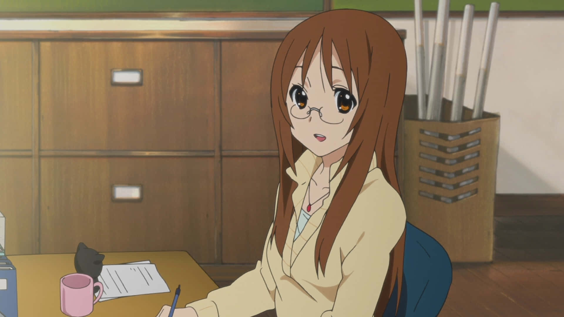 Sawako Yamanaka, anime character, glasses, Full HD Desktop Wallpaper