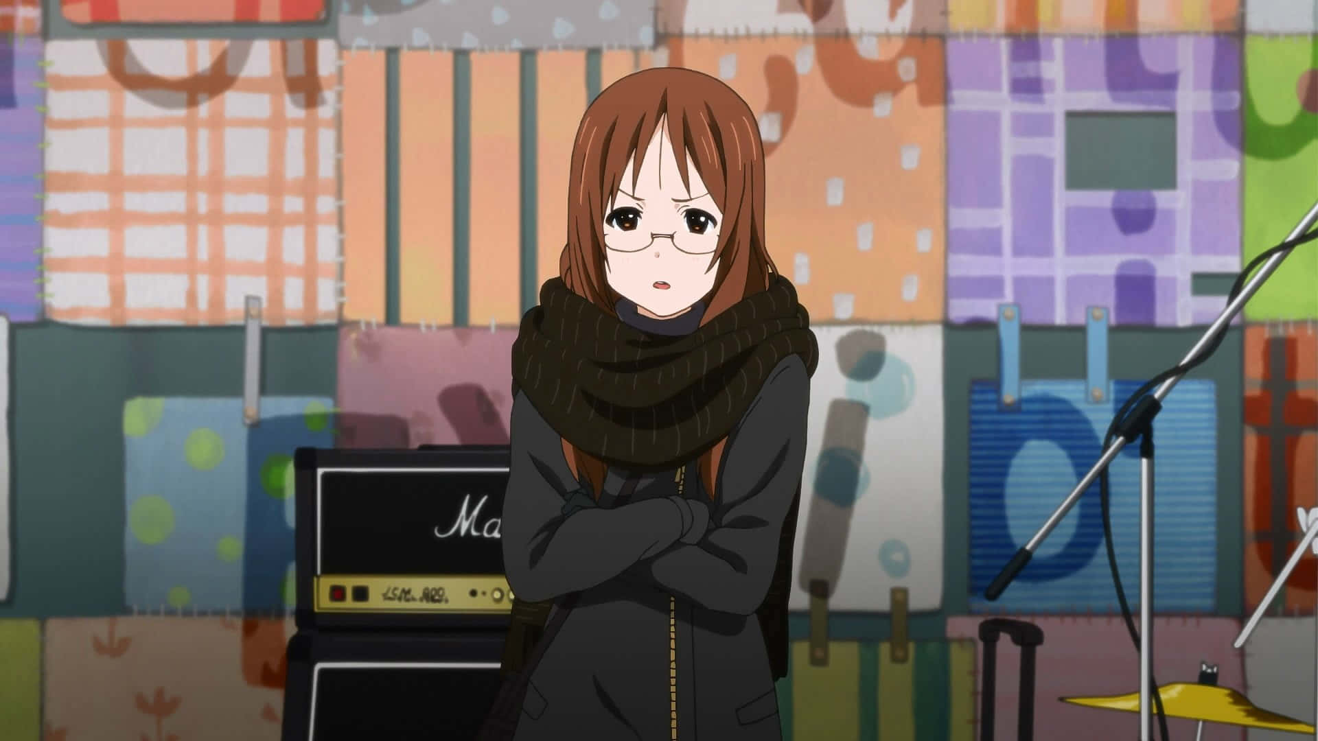Sawako Yamanaka, guitar, glasses, Full HD Desktop Wallpaper