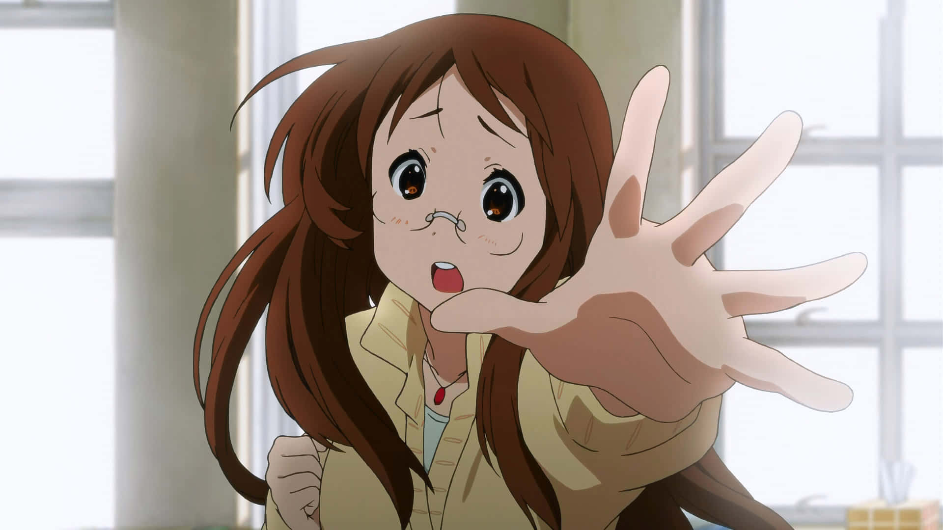 Sawako Yamanaka, brown hair, glasses, Full HD Desktop Wallpaper