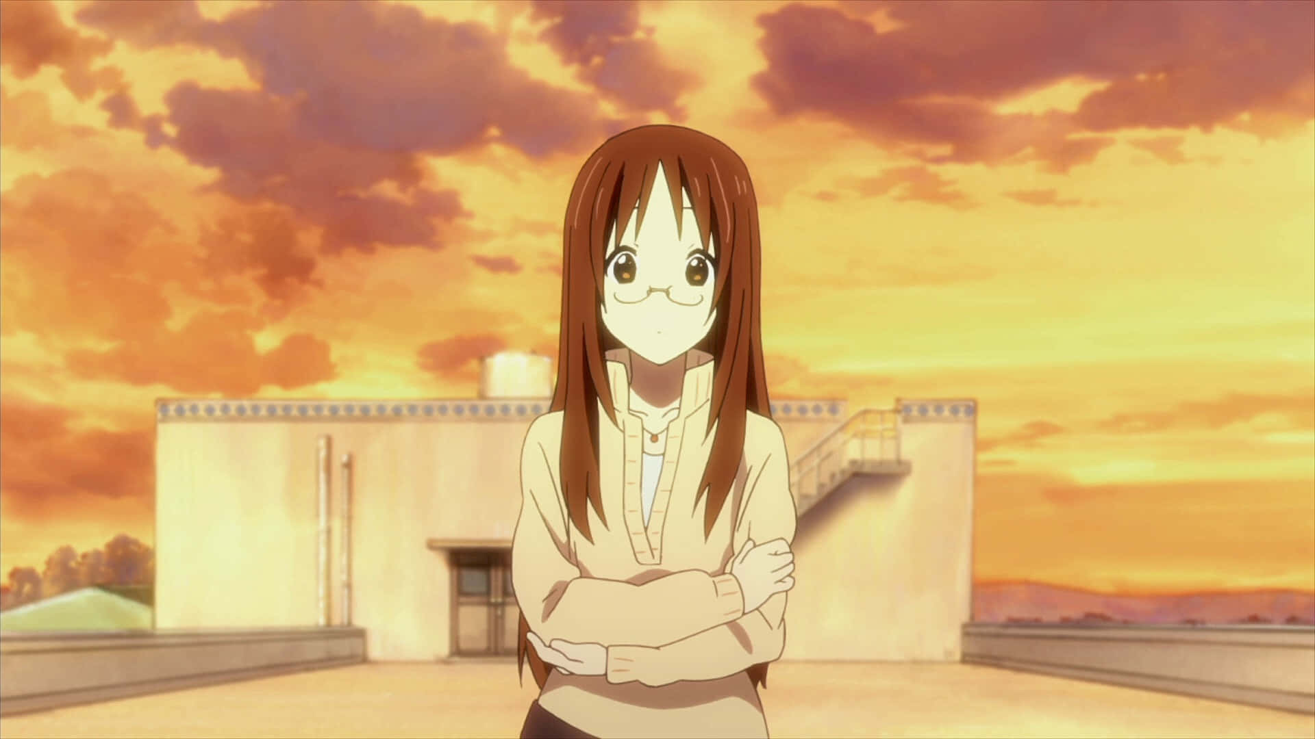 Sawako Yamanaka, rockstar mode, rooftop, Full HD Desktop Wallpaper