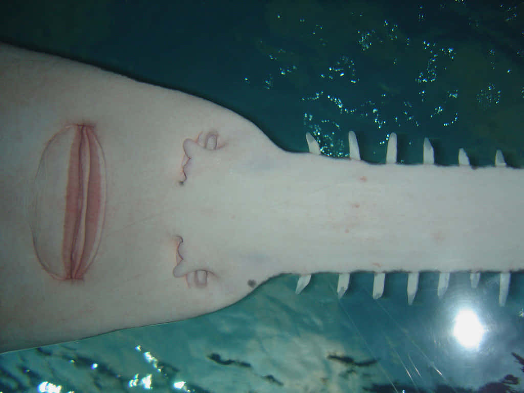 Sawfish, underwater, closeup, SD Desktop Wallpaper