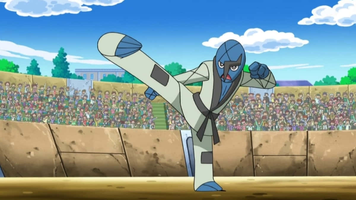 Sawk, blue masked anime character, white gi, SD Desktop Wallpaper