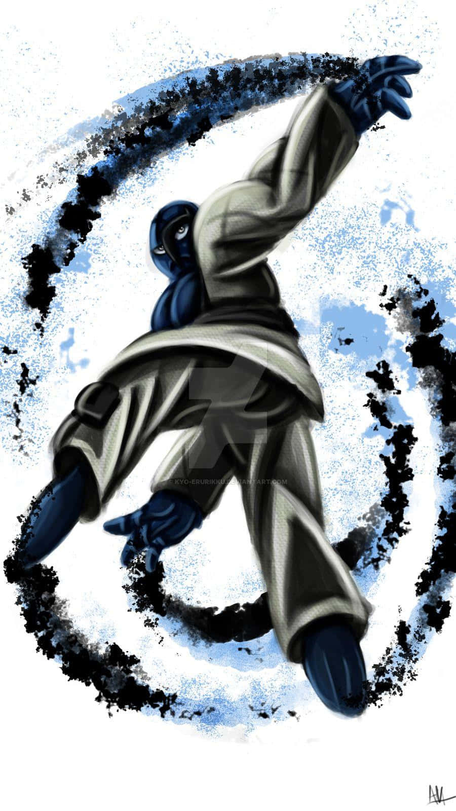 Sawk, black smoke, gray and blue, HD Phone Wallpaper