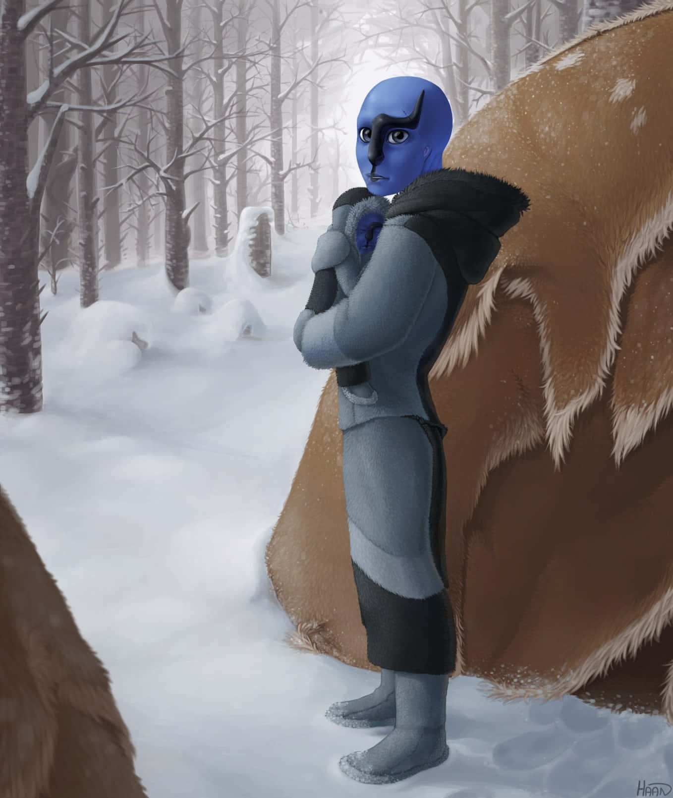 Sawk, blue-skinned humanoid, horns, HD Phone Wallpaper