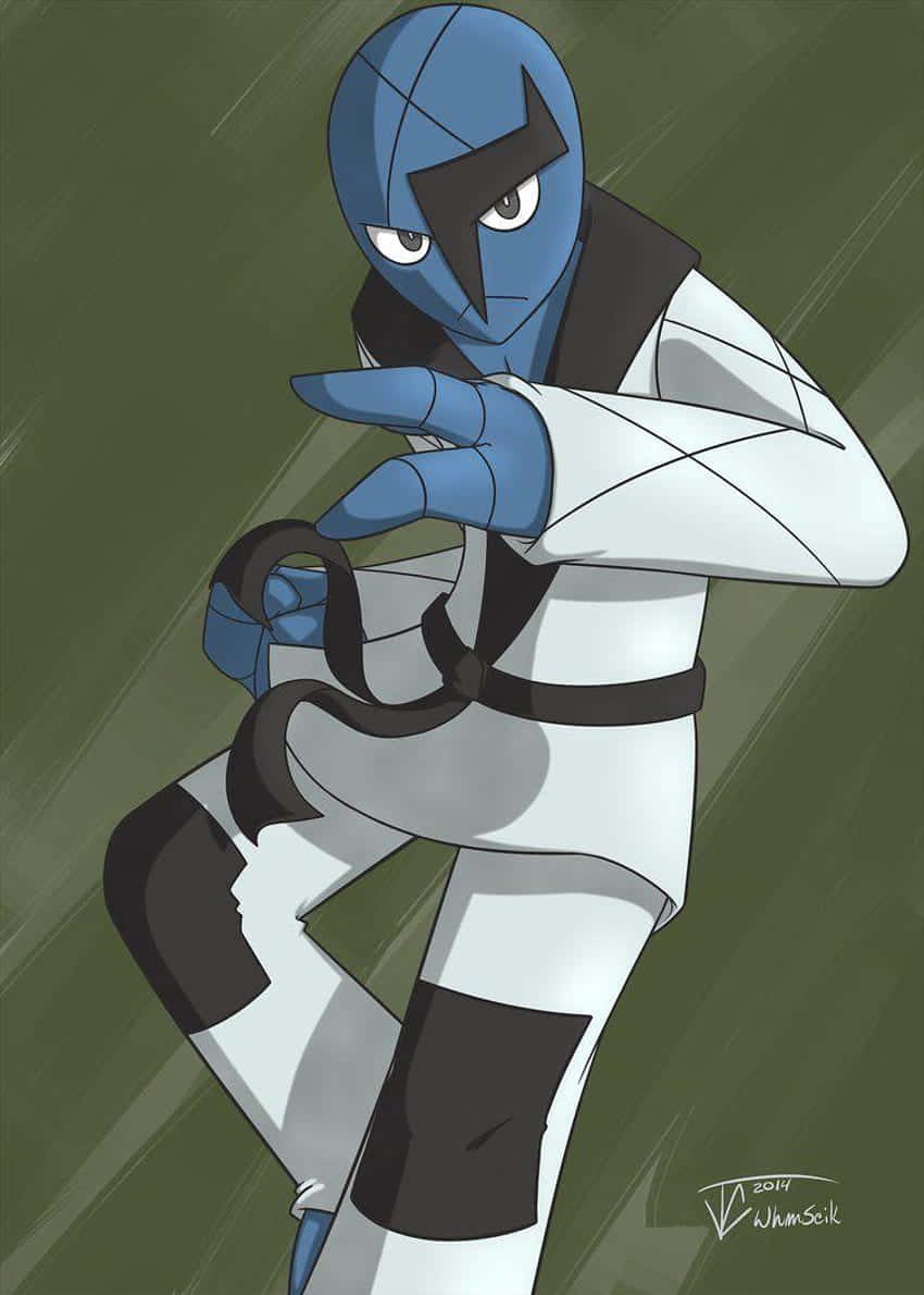 Sawk, blue masked, white and black ninja gear, SD Phone Wallpaper