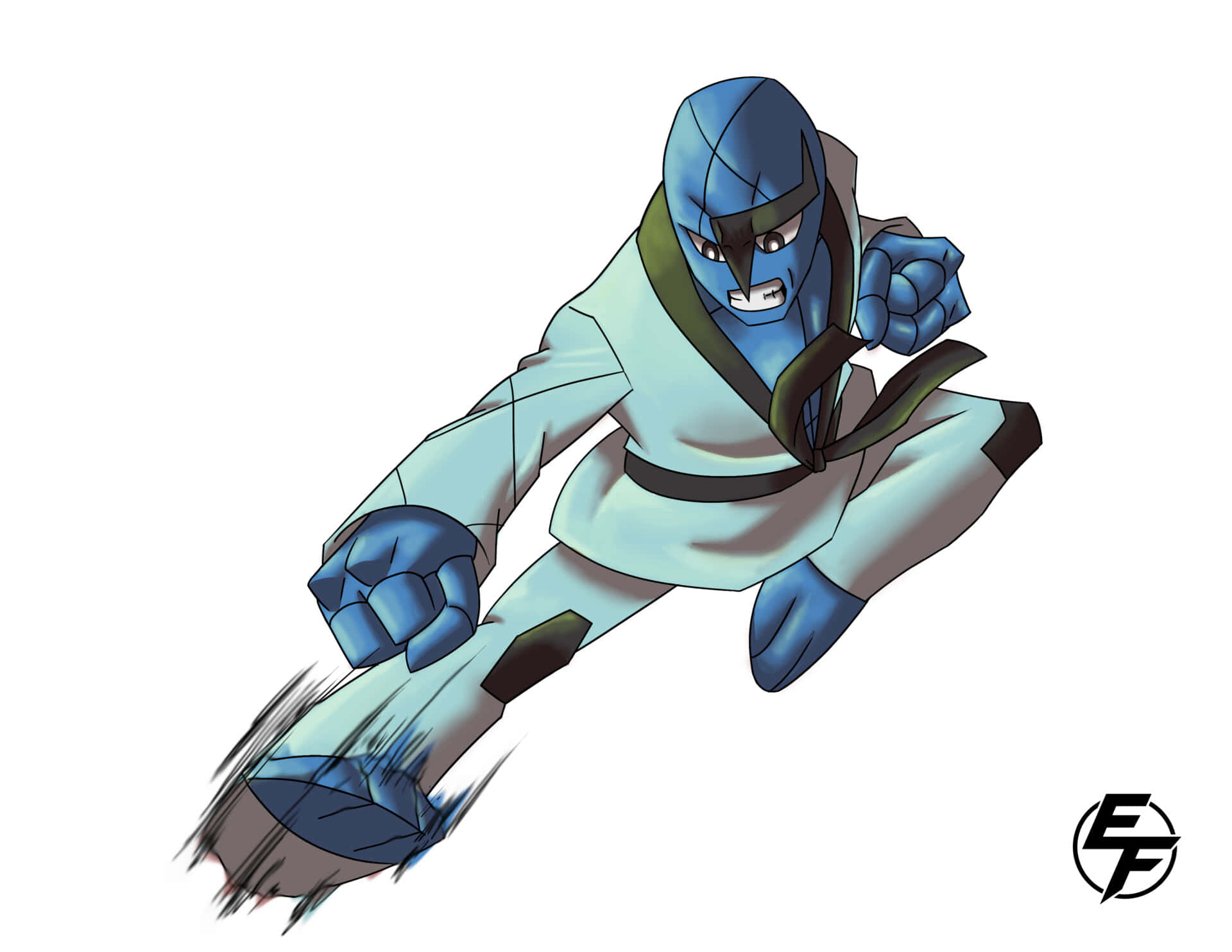 Sawk, blue-skinned, white gi, Full HD Desktop Wallpaper