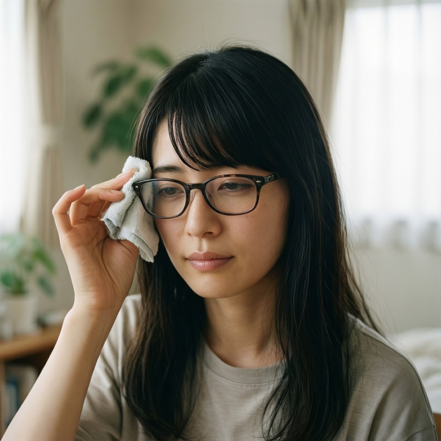 Saya Takagi, glasses, morning routine, HD Desktop Wallpaper