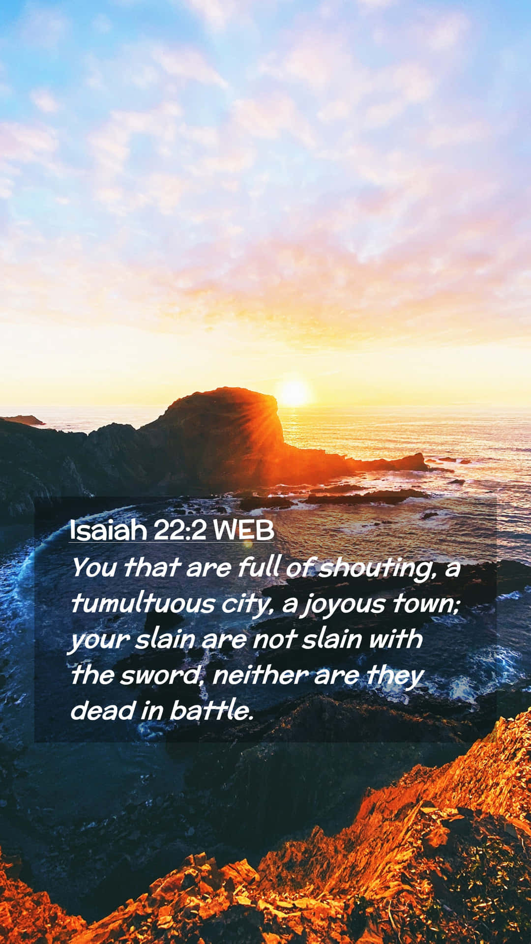 Tumultuous City, Bible Saying, Sunset, Full HD Phone Wallpaper