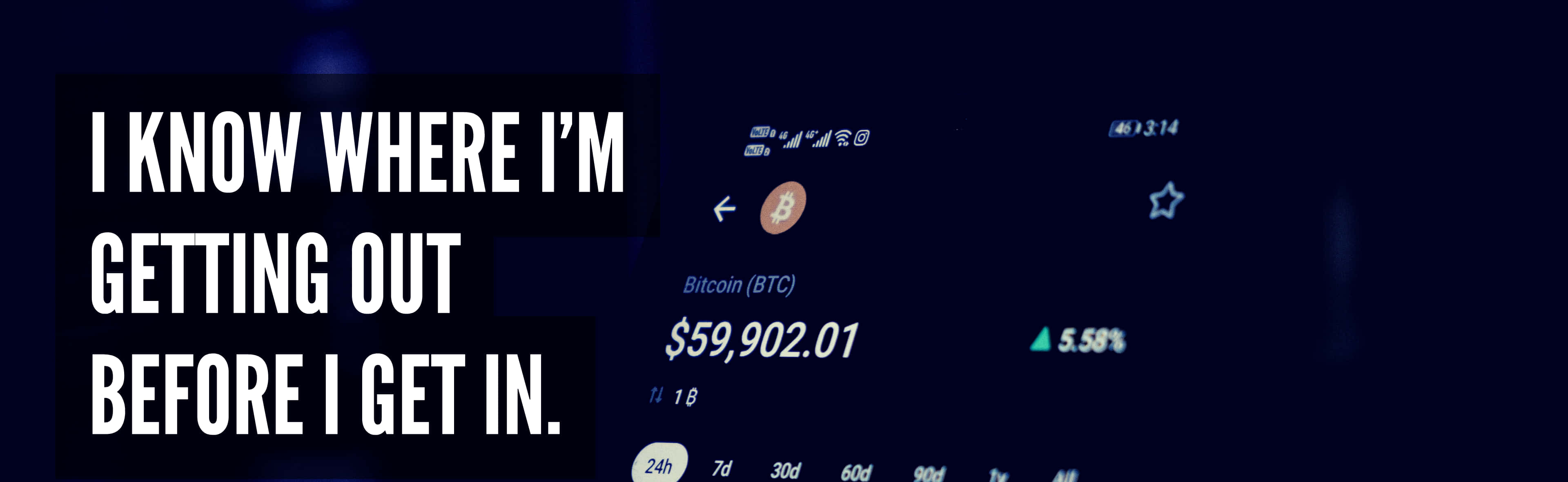 Saying, black screen, Bitcoin price data, 4K Desktop Wallpaper