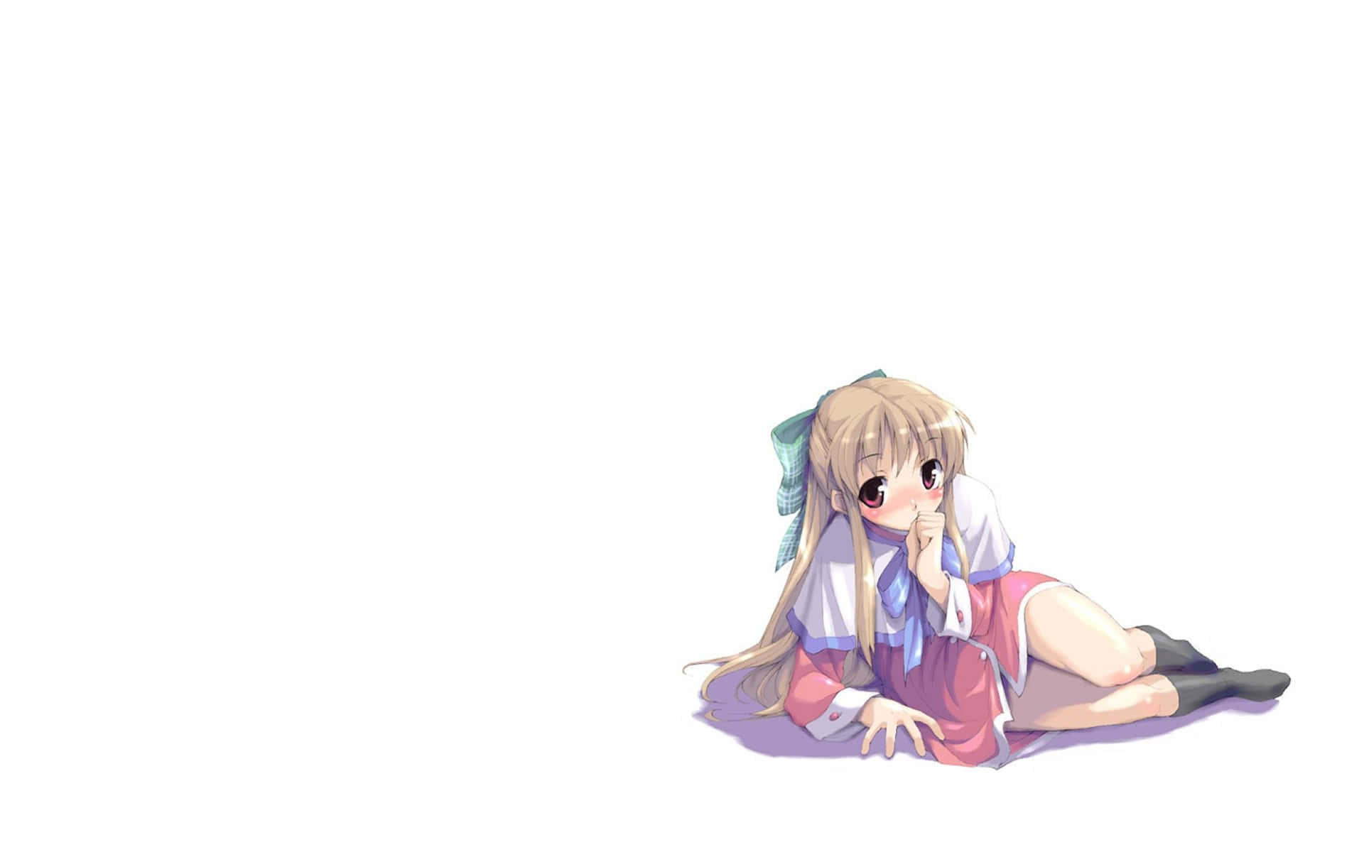 Sayuri Kurata, pink school uniform, wide eyes, Full HD Desktop Wallpaper