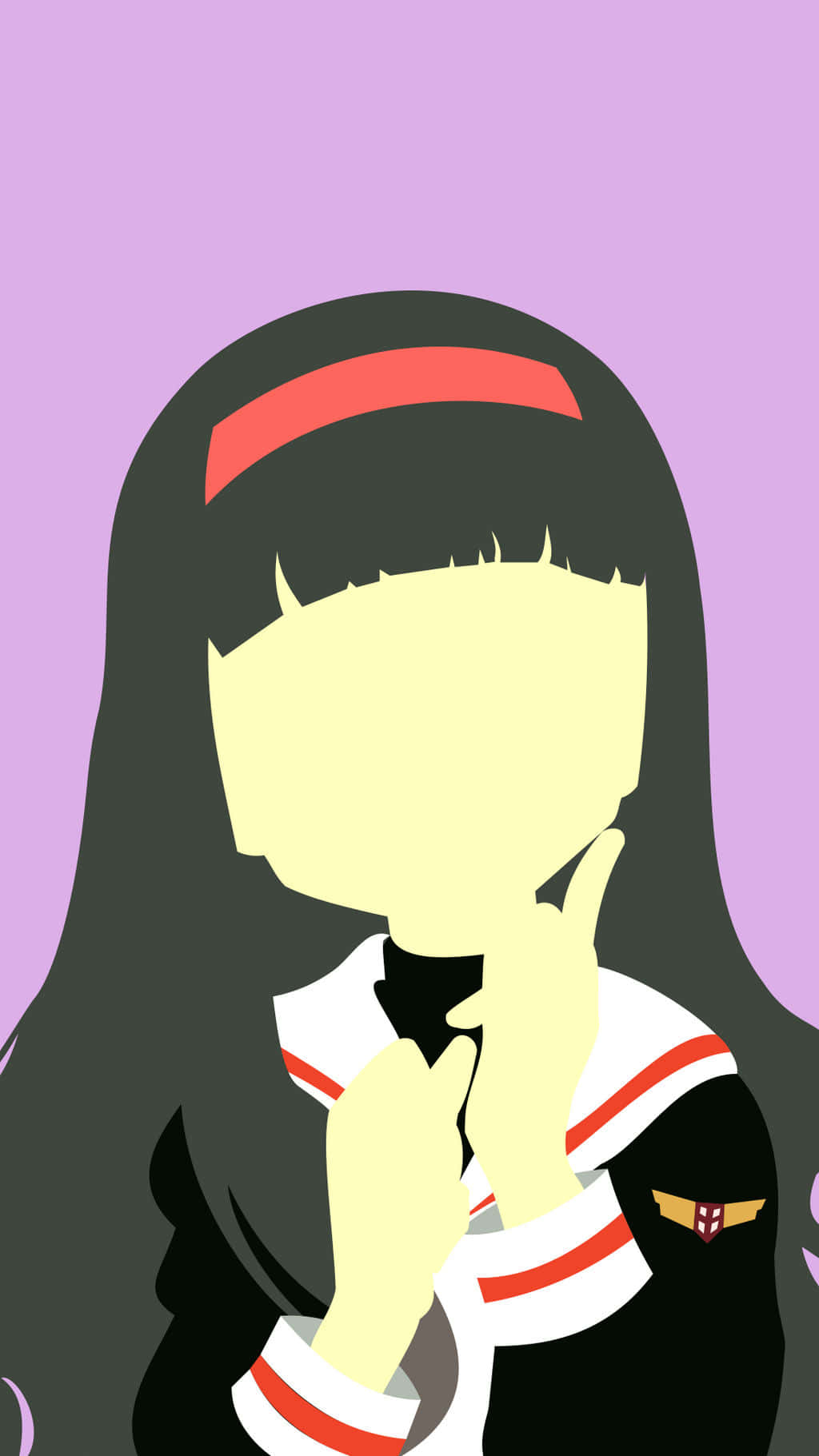 Sayuri Kurata, long dark hair, red headband, HD Phone Wallpaper