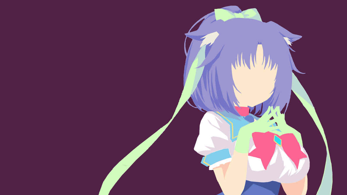 Sayuri Kurata, purple hair, green ribbons, SD Desktop Wallpaper