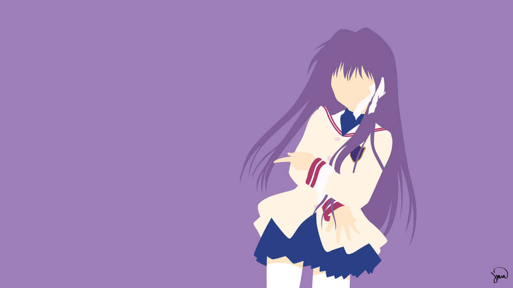 Sayuri Kurata, long purple hair, school uniform, SD Desktop Wallpaper