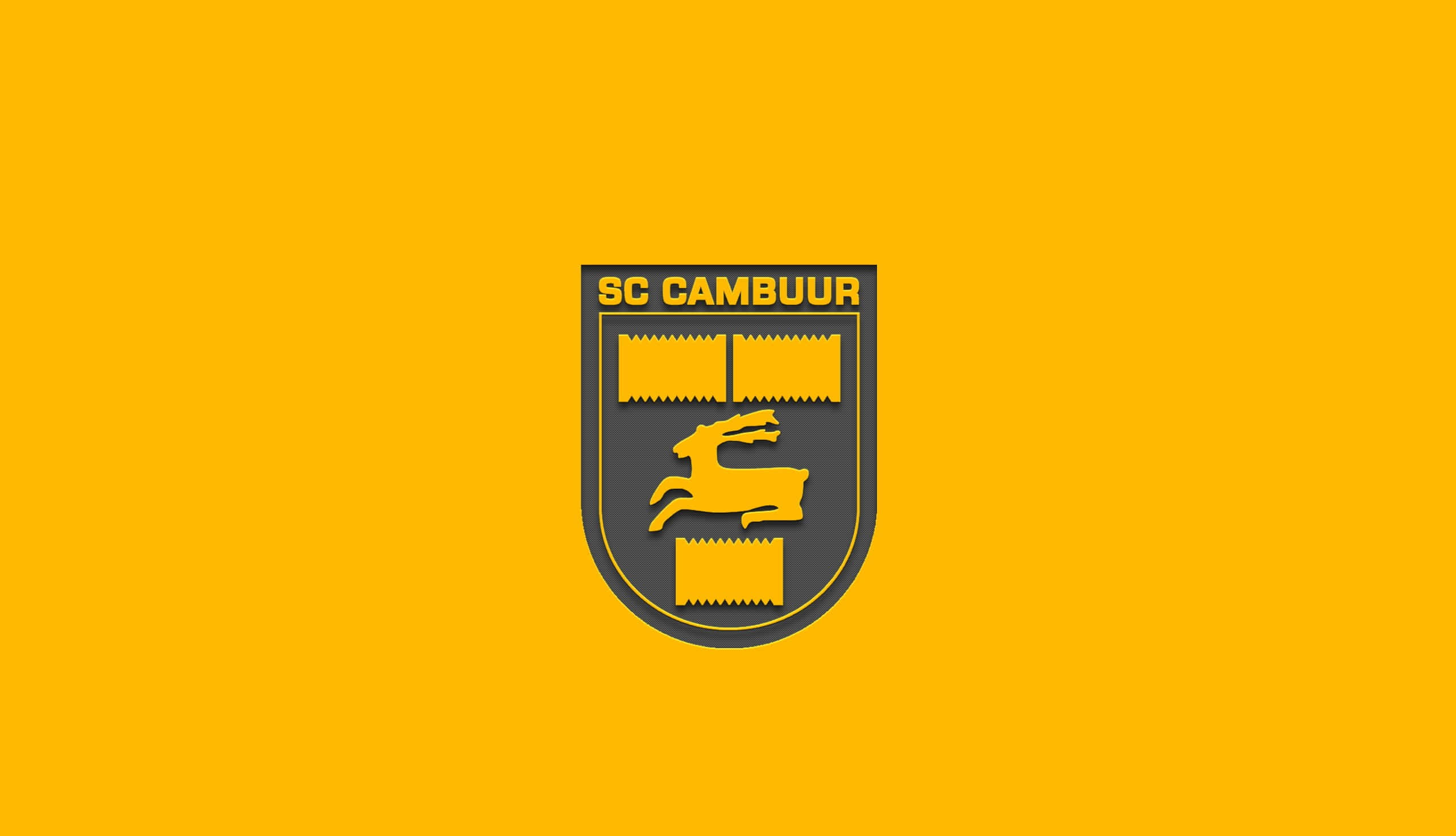SC Cambuur, leaping deer, bold yellow and dark gray crest, 2K Desktop Wallpaper