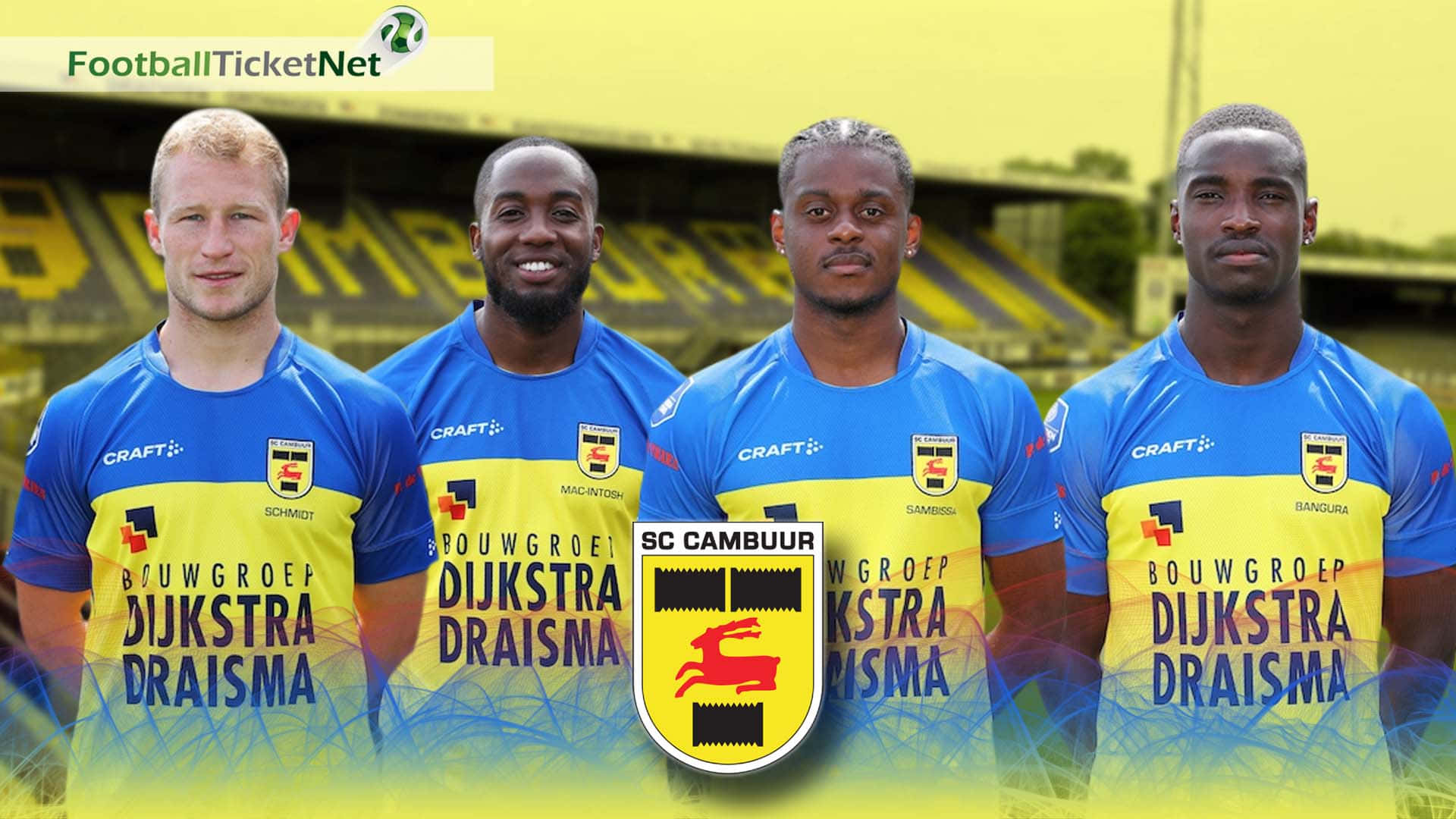 SC Cambuur, blue and yellow jerseys, stadium, Full HD Desktop Wallpaper