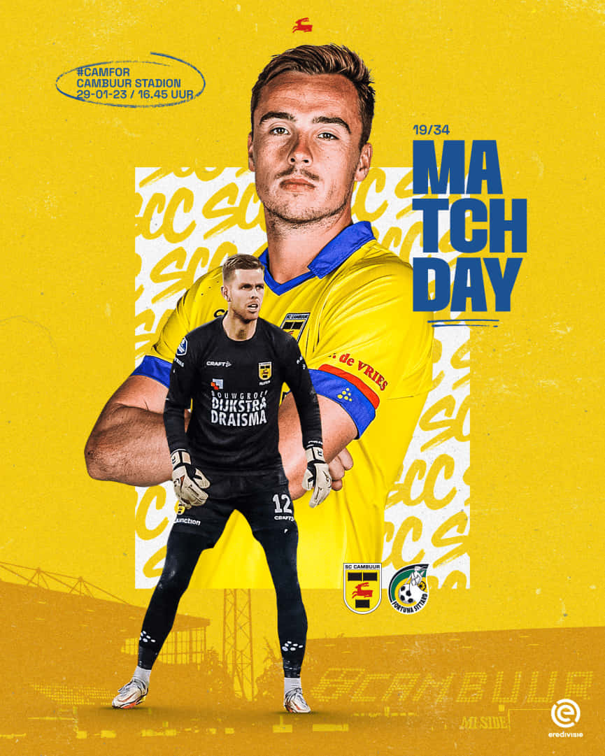 S C Cambuur, black kit, yellow jersey, SD Phone Wallpaper