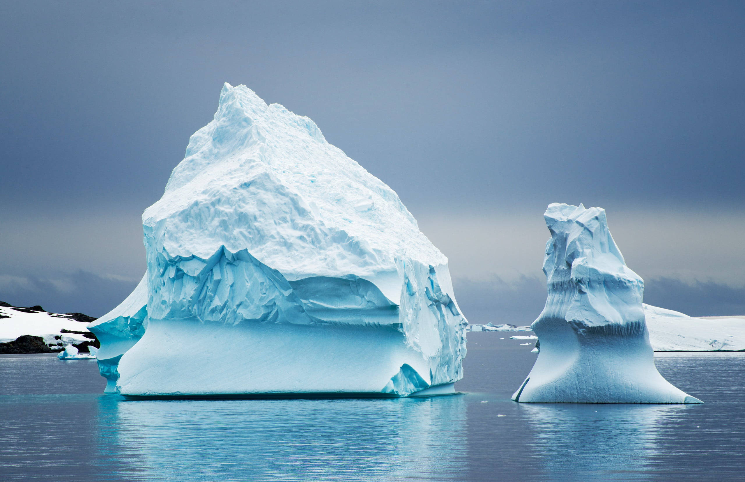 massive iceberg, freezing temperature, calm blue waters, Full HD Desktop Wallpaper