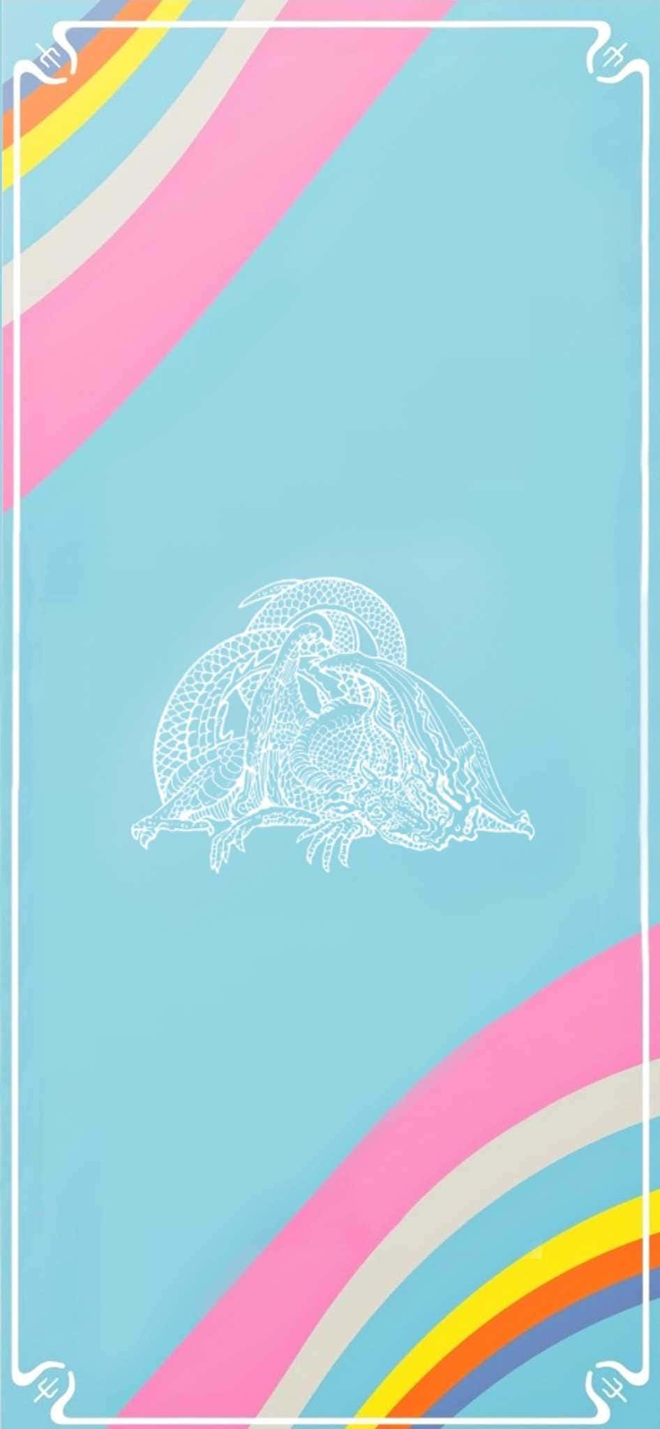 Scaled And Icy, white dragon, pastel blue background, Full HD Phone Wallpaper