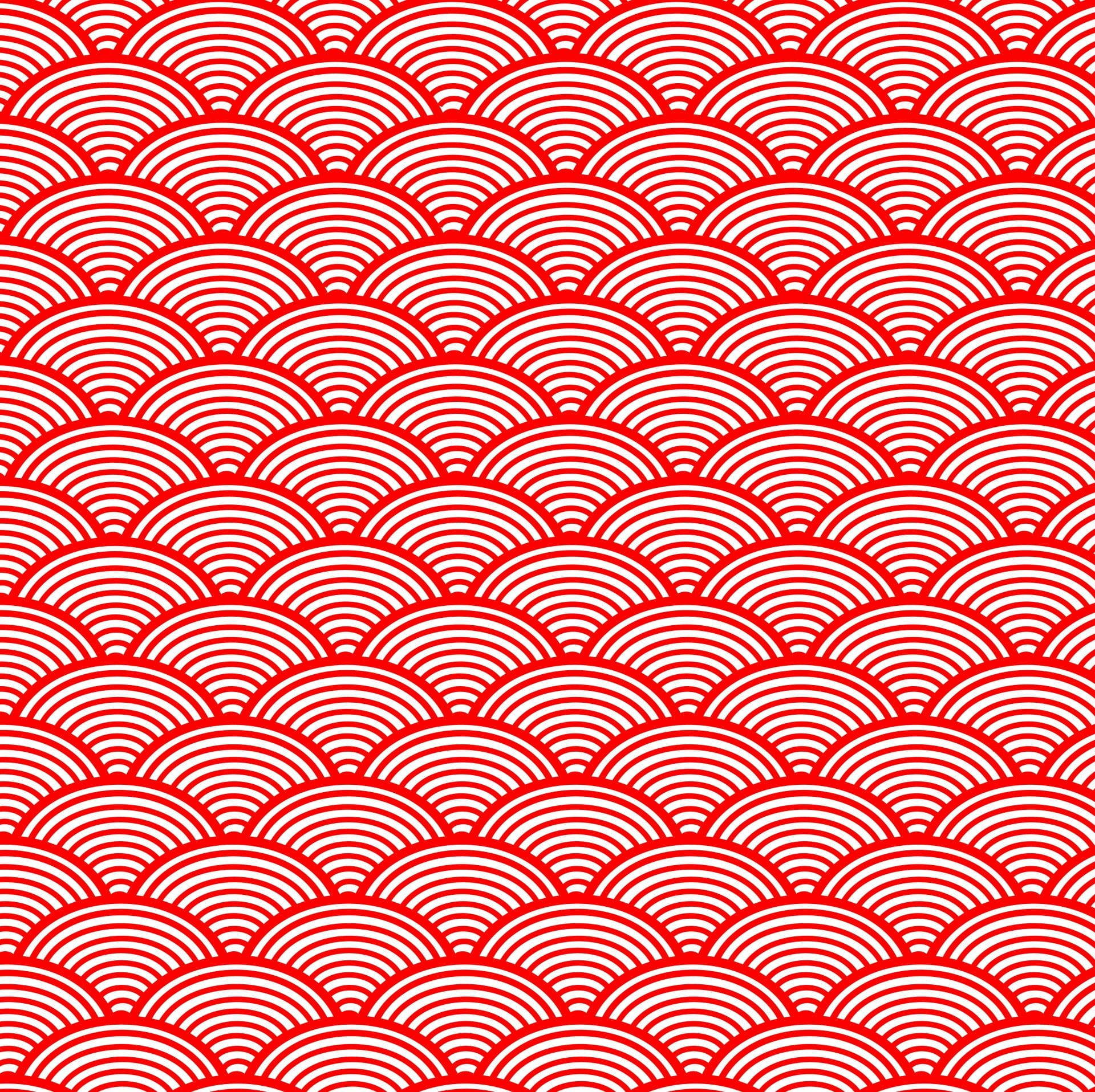 scallops pattern, red aesthetic, vibrant red, Full HD Desktop Wallpaper