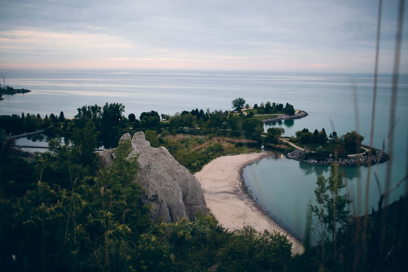 Scarborough Bluffs, overlook view, dusk, HD Desktop Wallpaper
