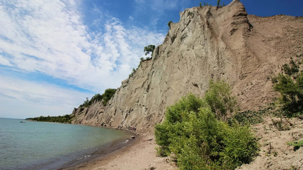 Scarborough Bluffs, sunny day, calm turquoise waters, SD Desktop Wallpaper
