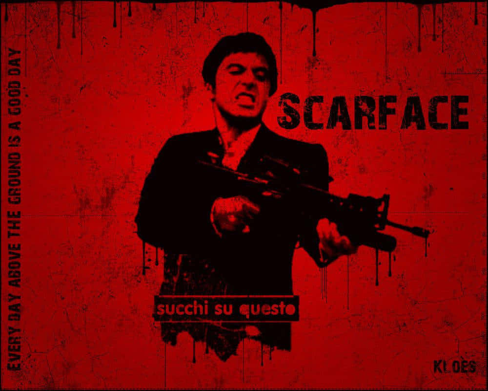 Tony Montana, Scarface, rifle, SD Desktop Wallpaper