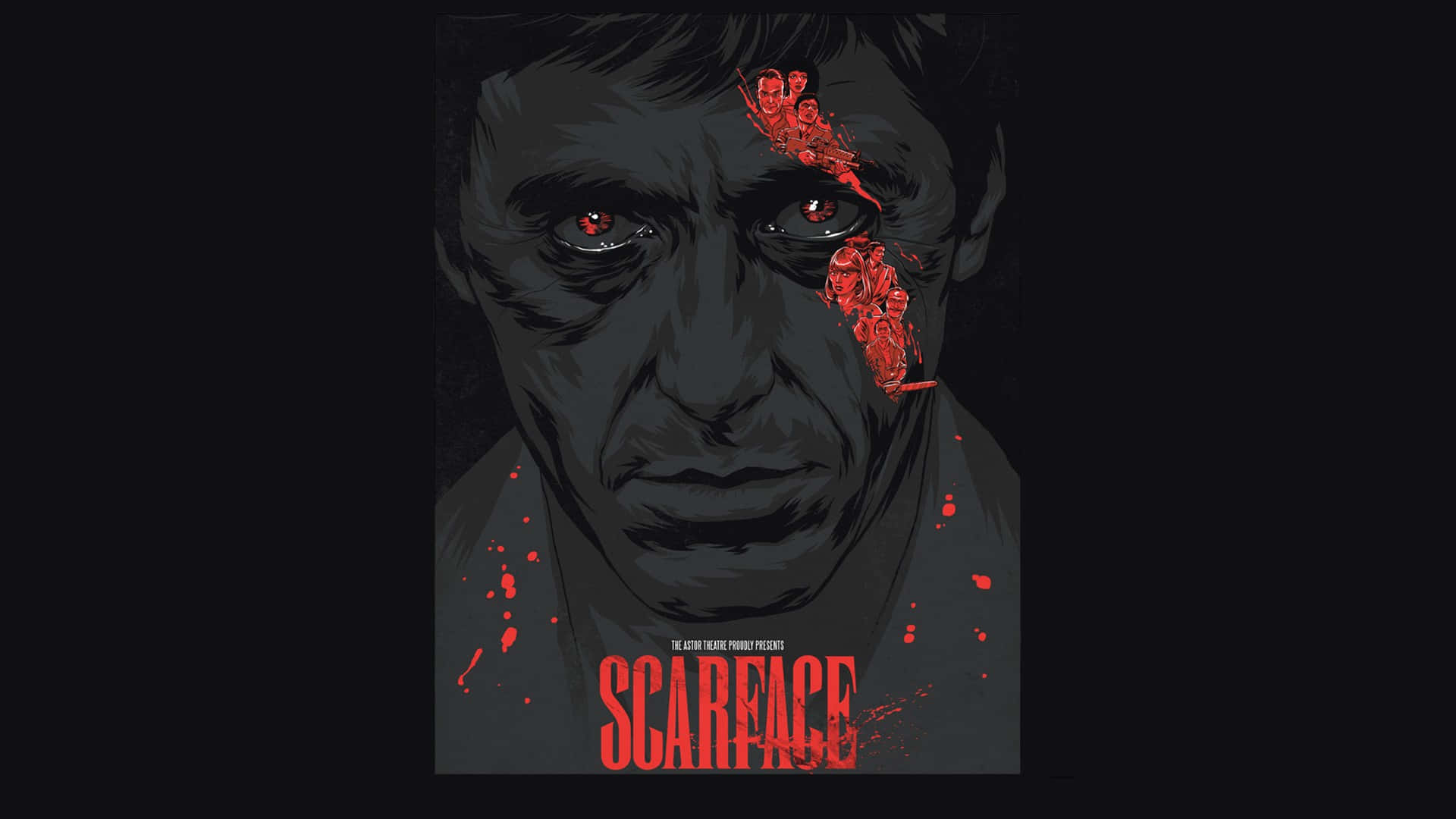Tony Montana, Scarface, red eyes, Full HD Desktop Wallpaper
