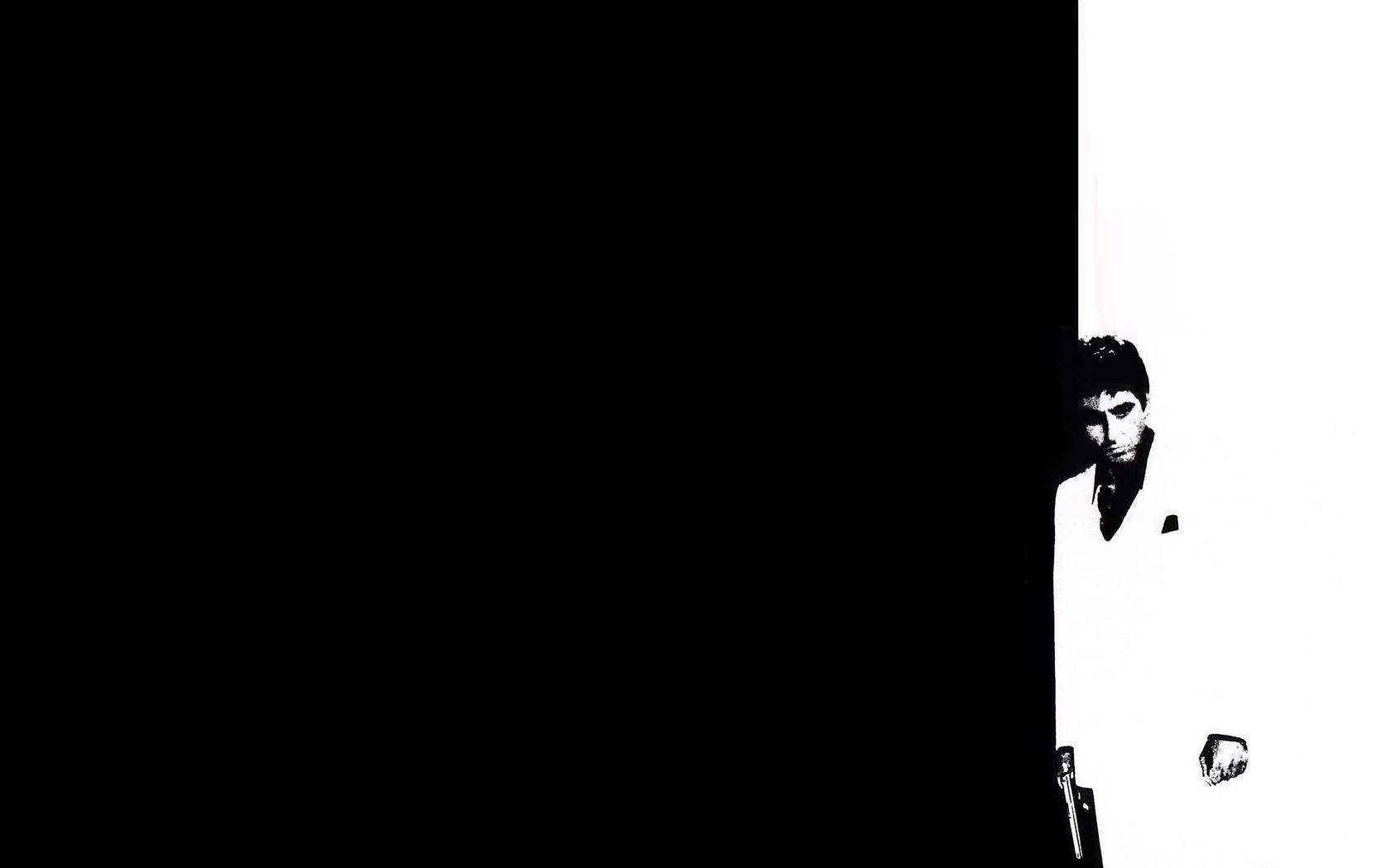Scarface, black and white, silhouette, HD Desktop Wallpaper