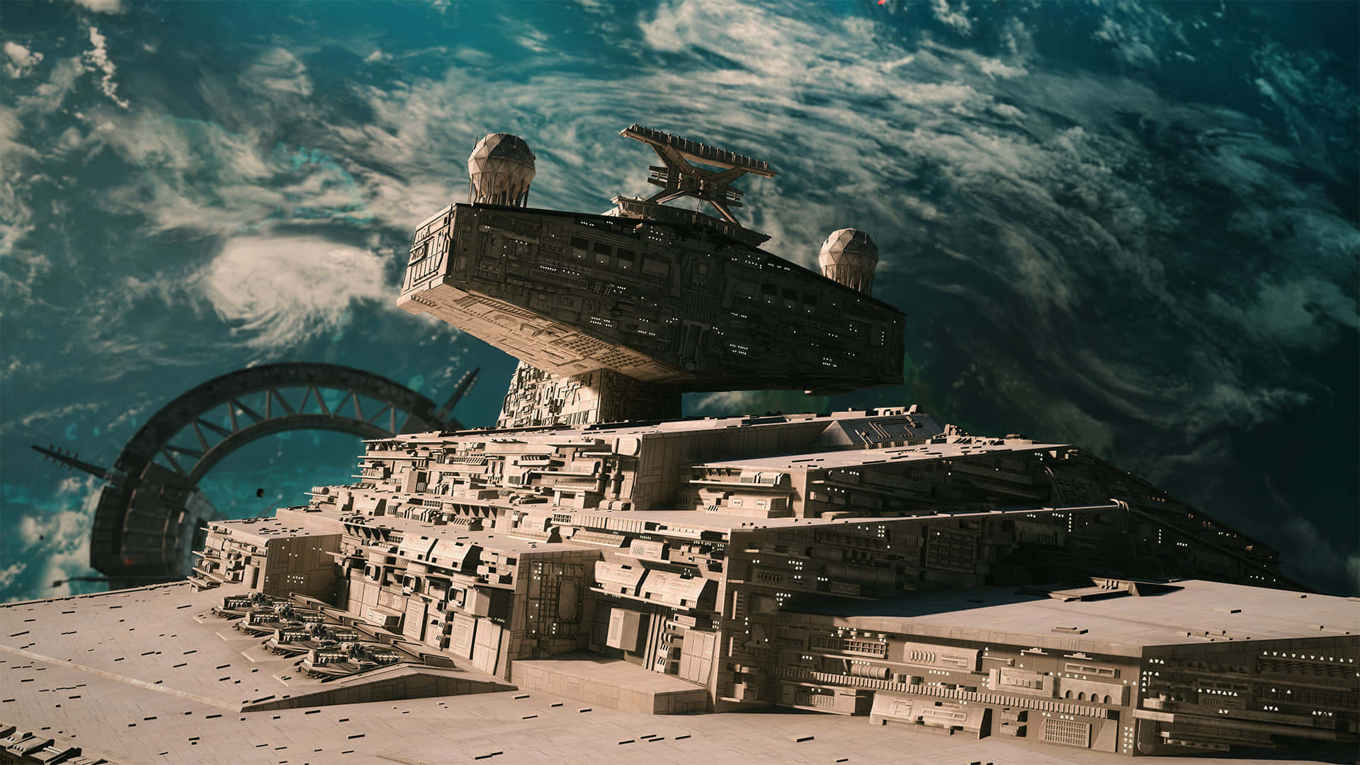 Scarif, beach, space station, Full HD Desktop Wallpaper