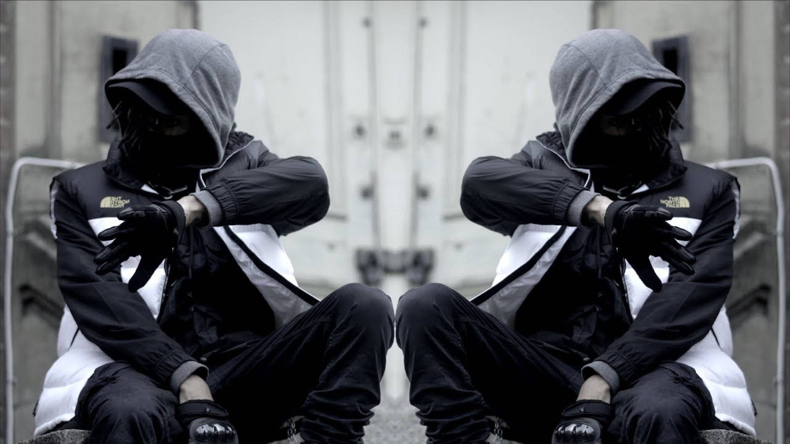 Scarlxrd, mirrored, black and white jackets, 2K Desktop Wallpaper